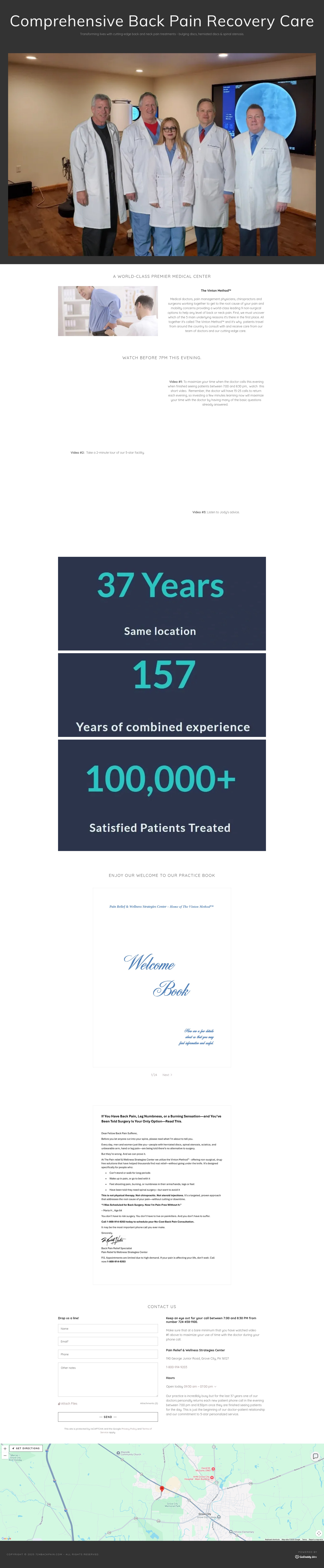 Screenshot of 724backpain.com