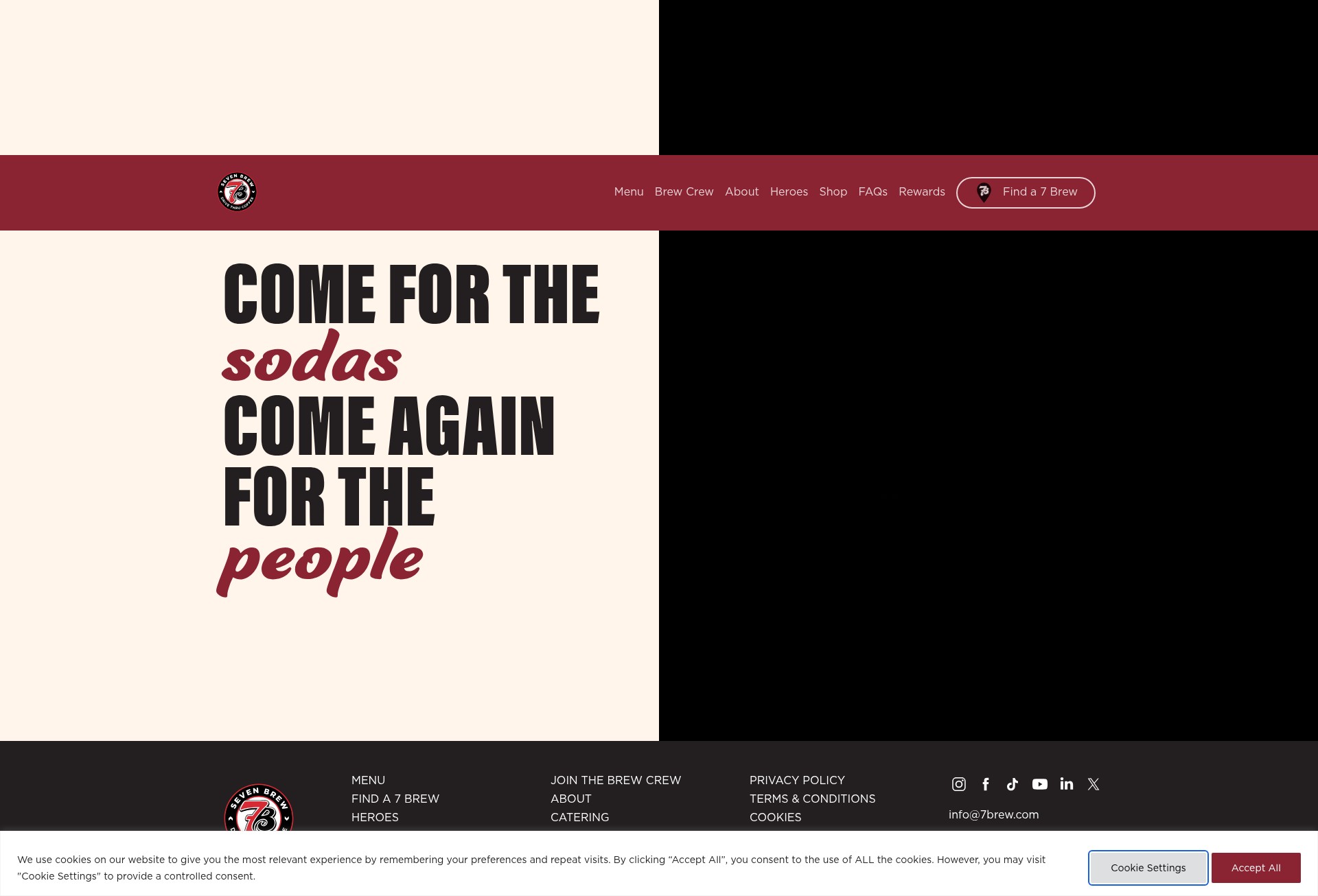 Screenshot of 7brew.com