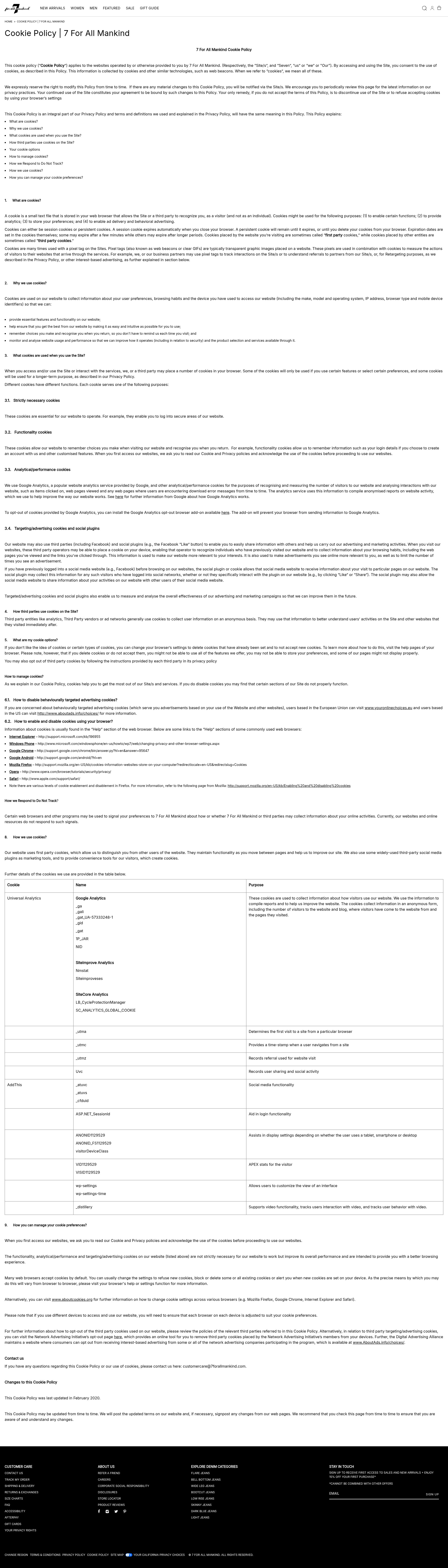 Screenshot of 7forallmankind.com