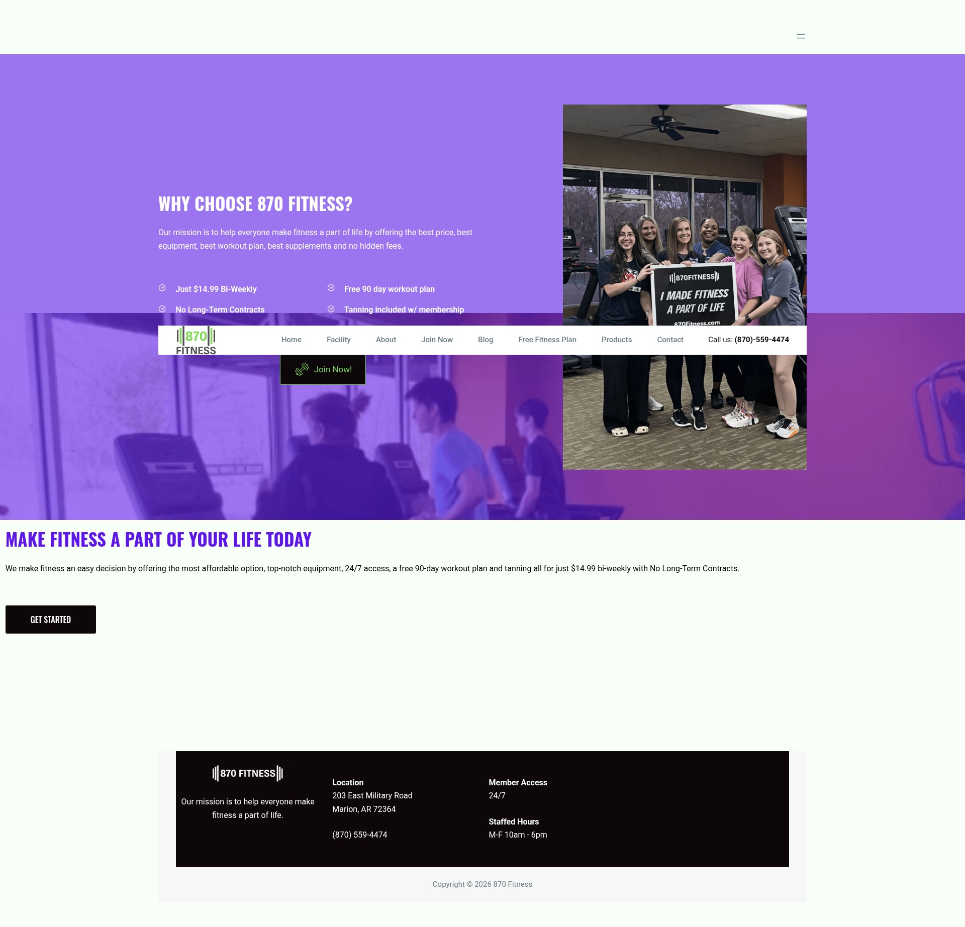 Screenshot of 870fitness.com