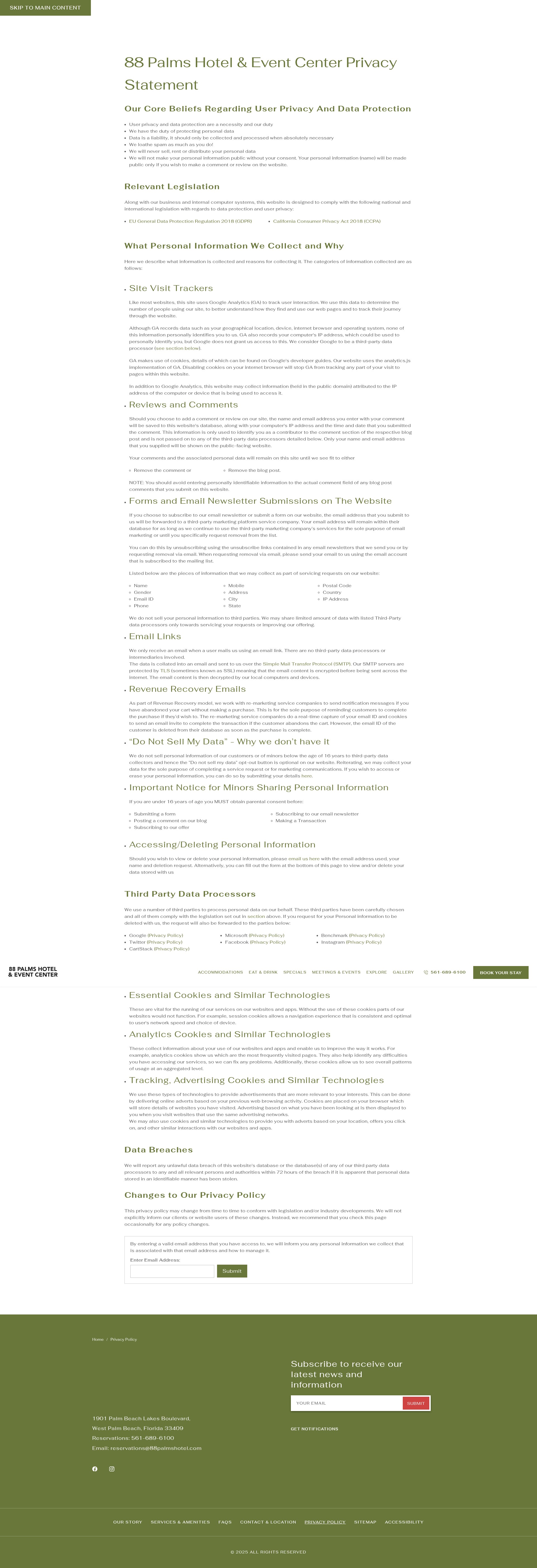 Screenshot of 88palmshotel.com