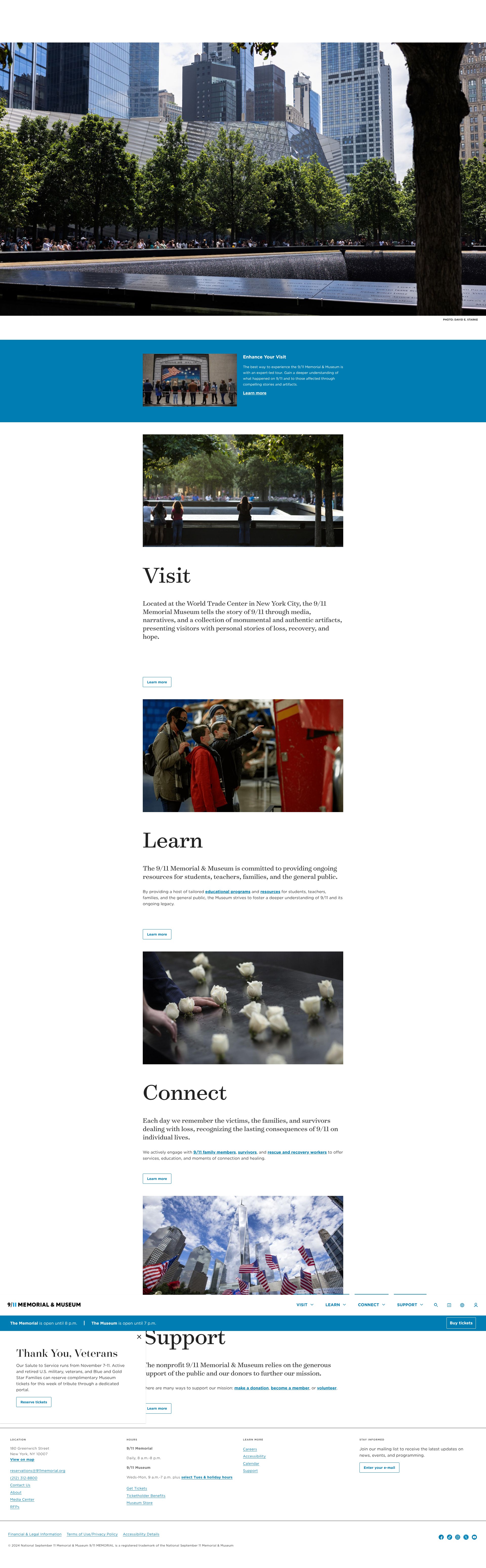 Screenshot of 911memorial.org