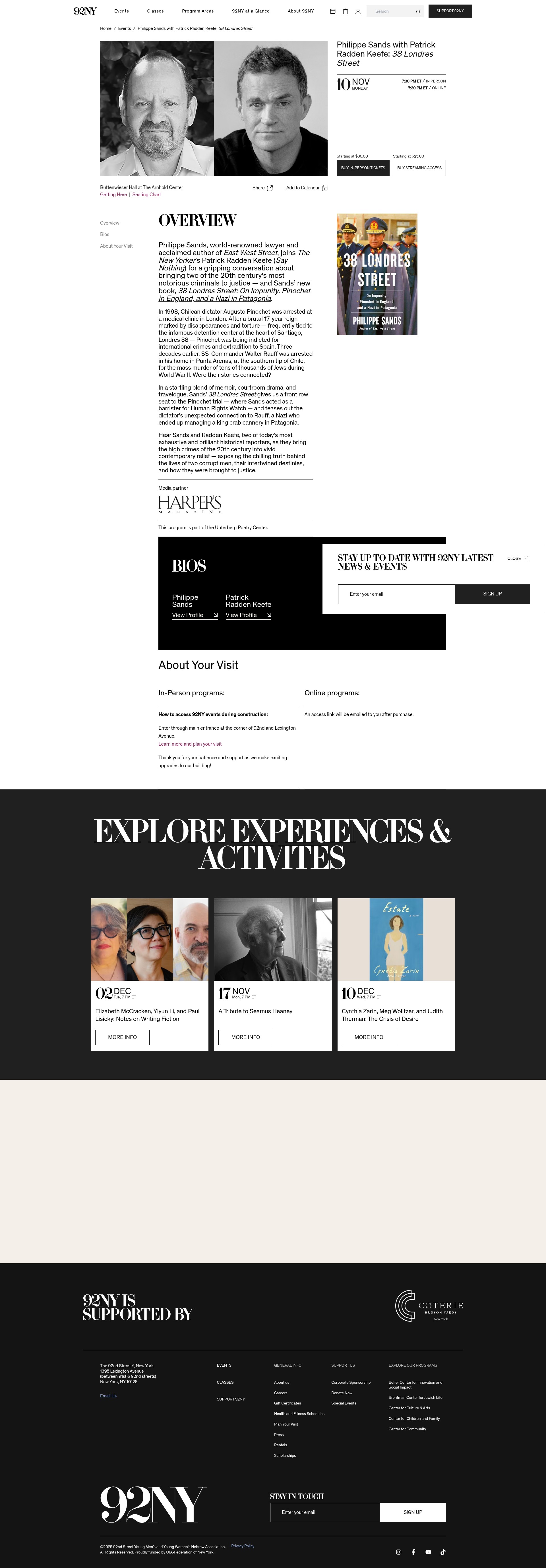 Screenshot of 92y.org