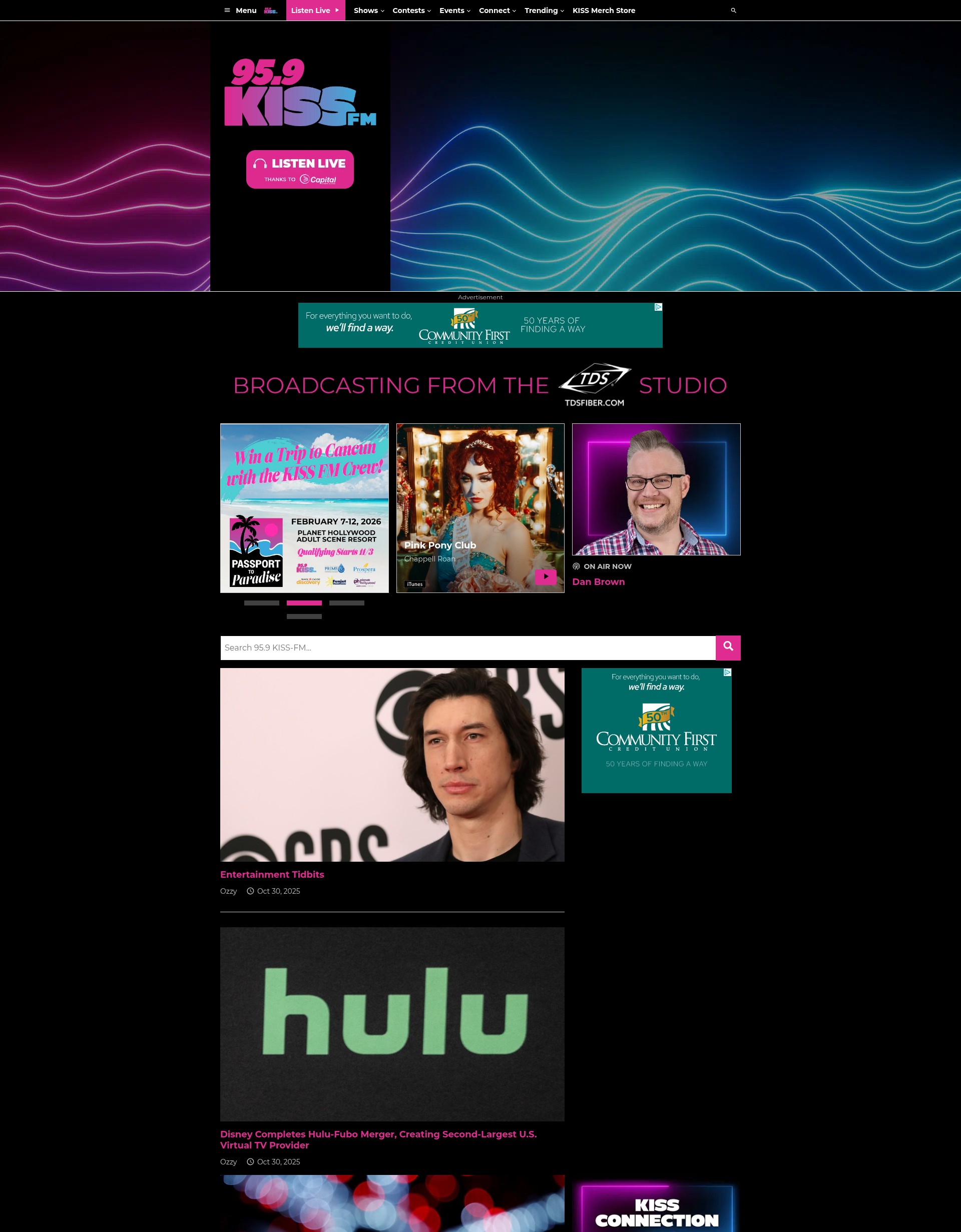 Screenshot of 959kissfm.com