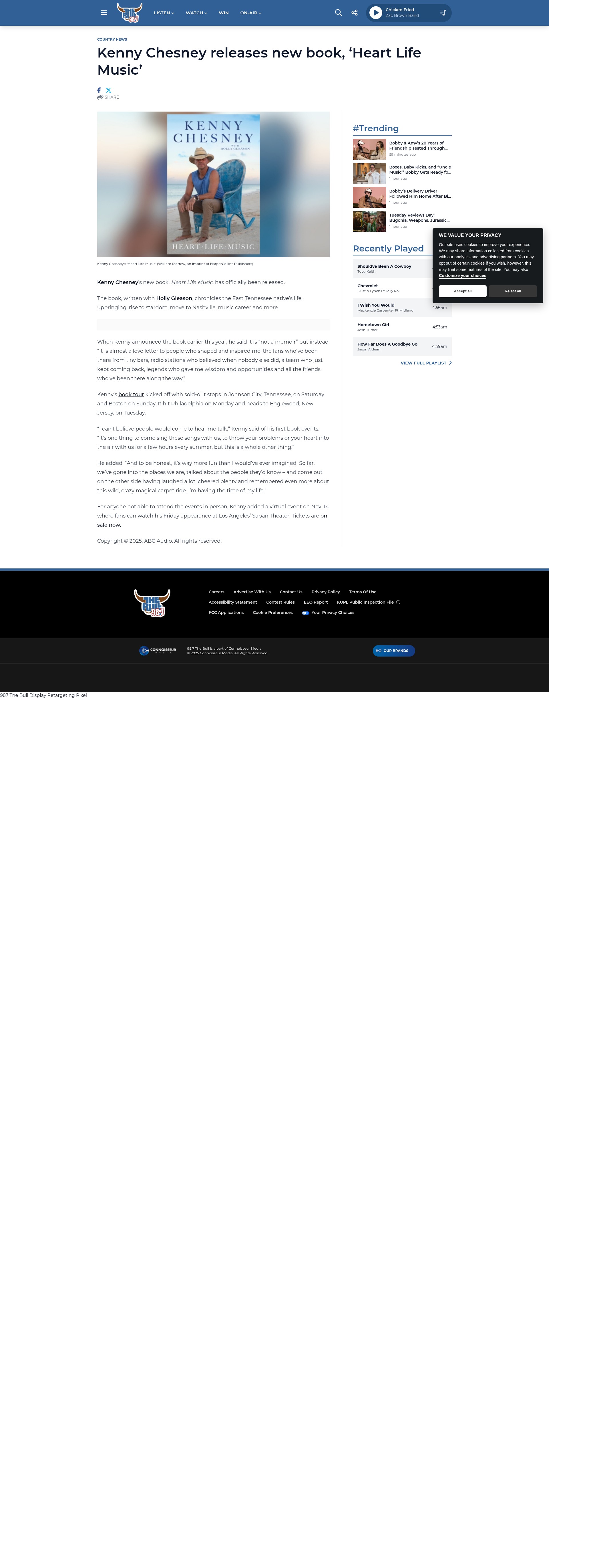 Screenshot of 987thebull.com