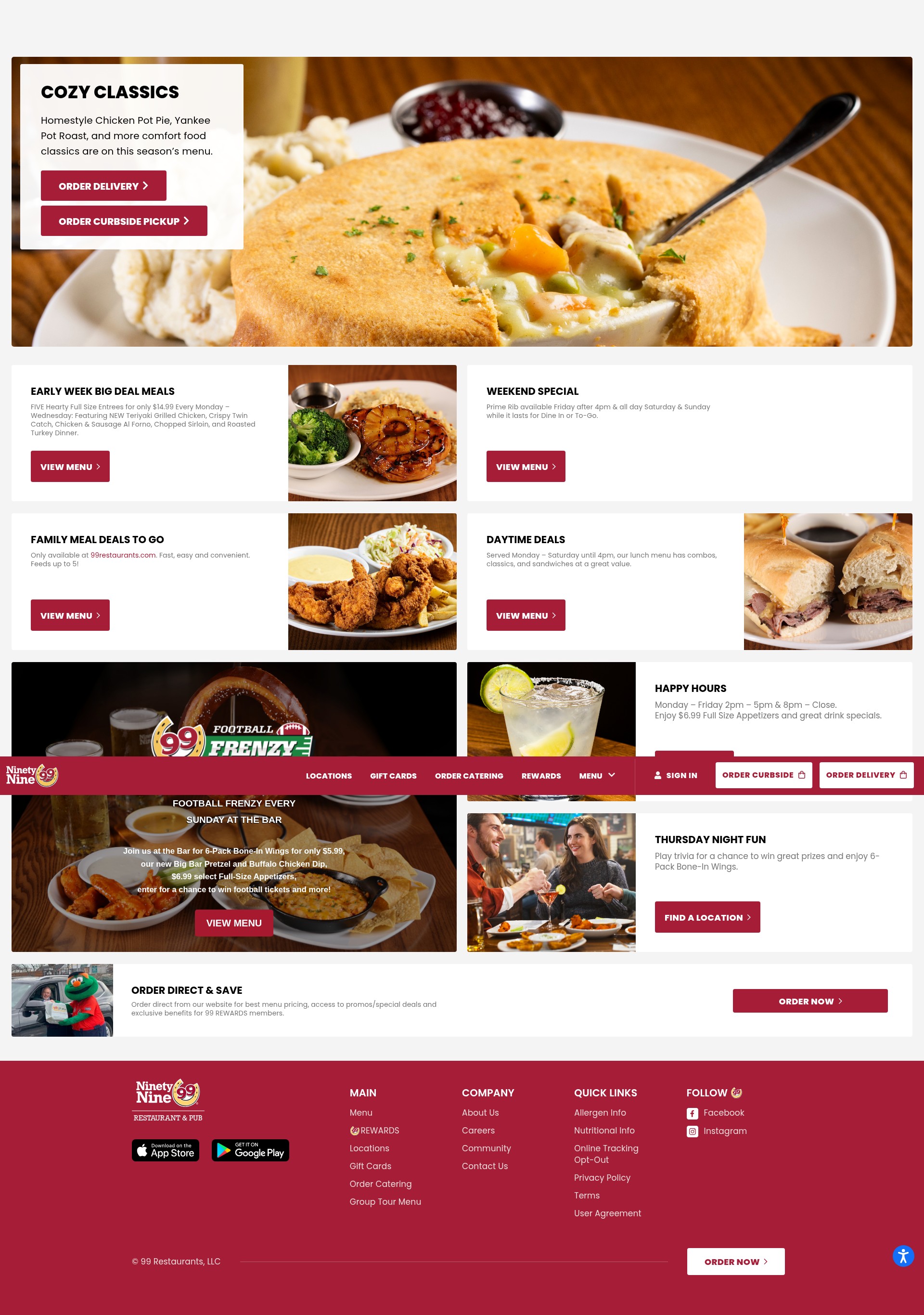 Screenshot of 99restaurants.com