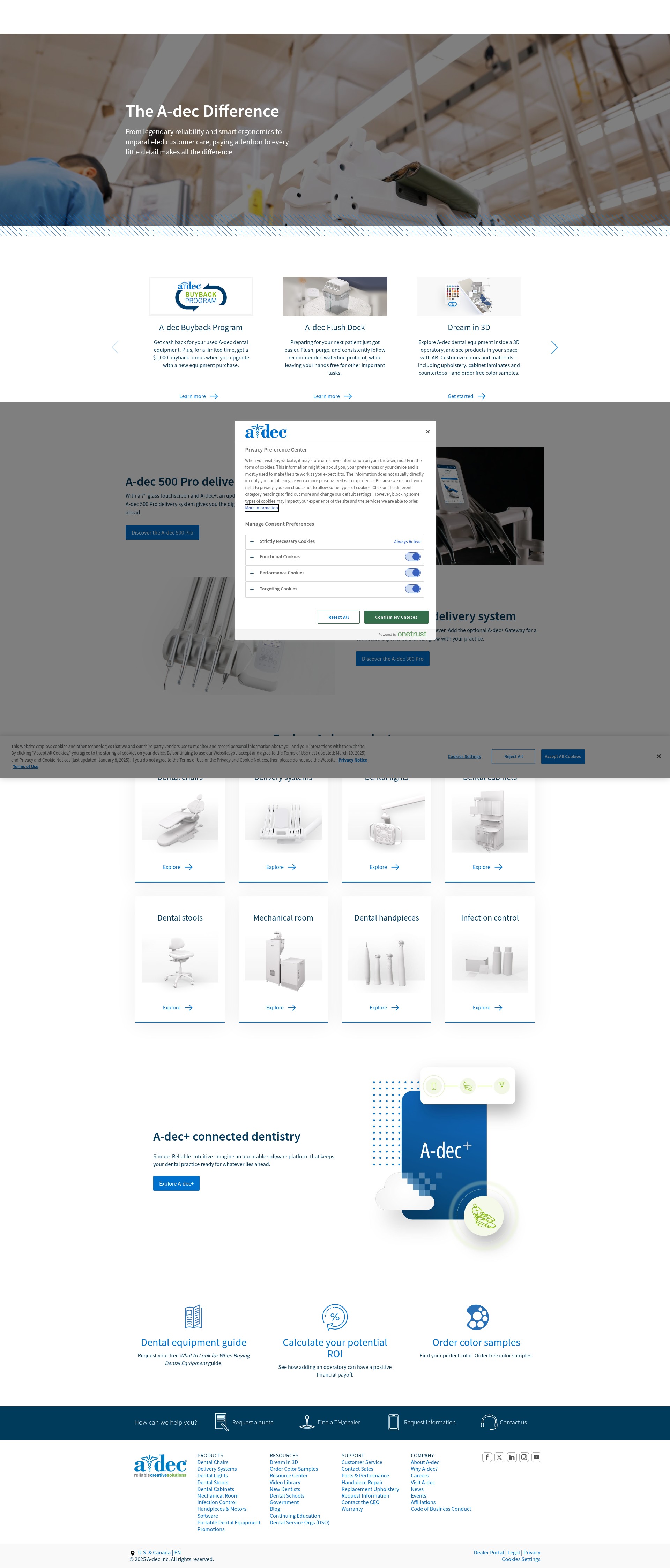 Screenshot of a-dec.com