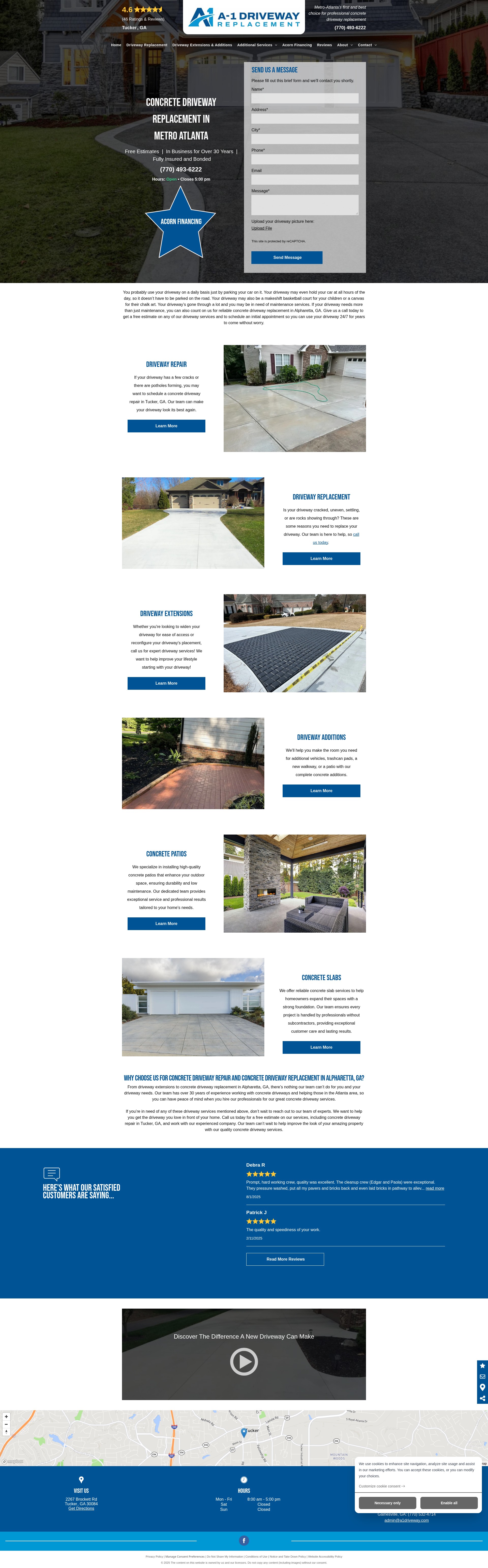 Screenshot of a1driveway.com