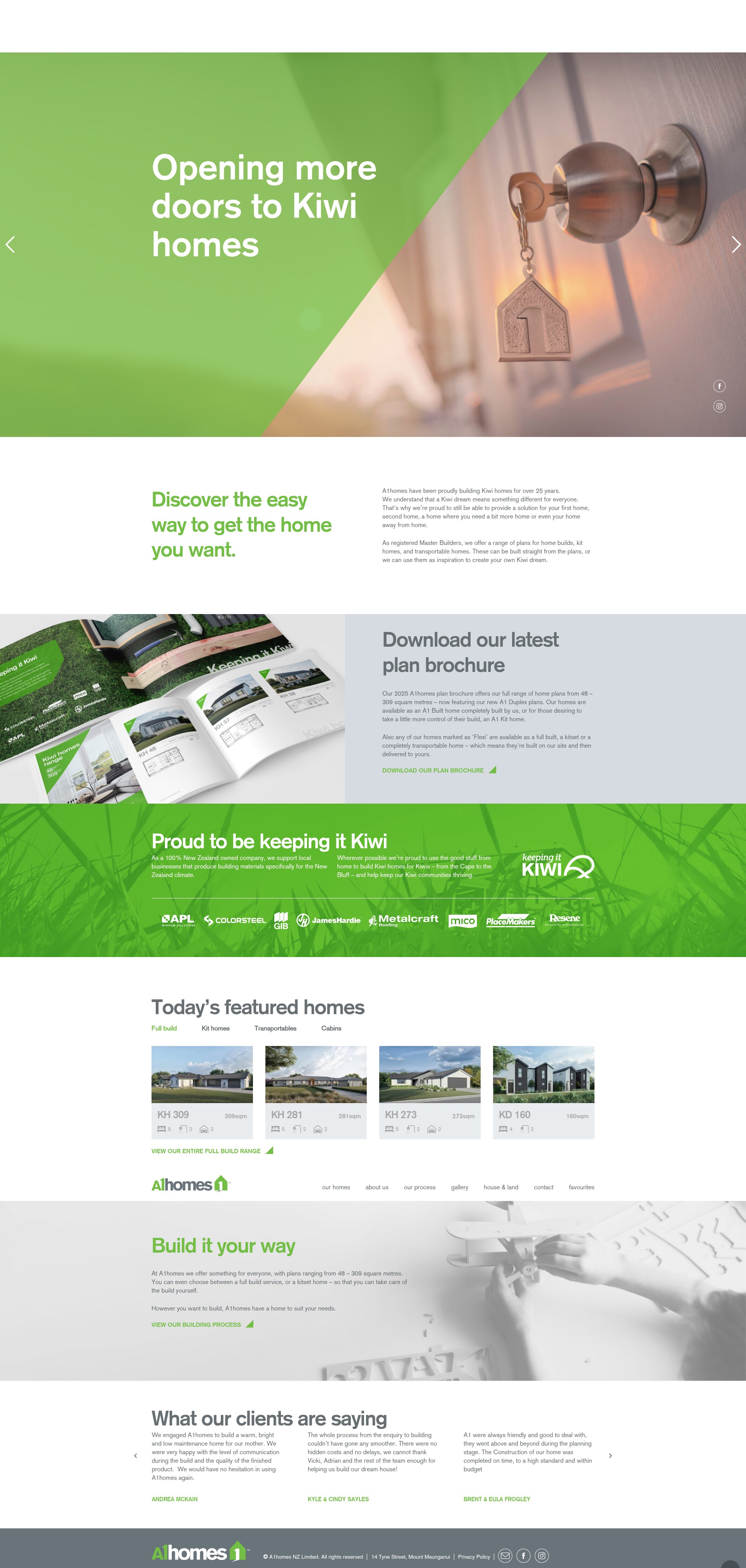 Screenshot of a1homes.co.nz