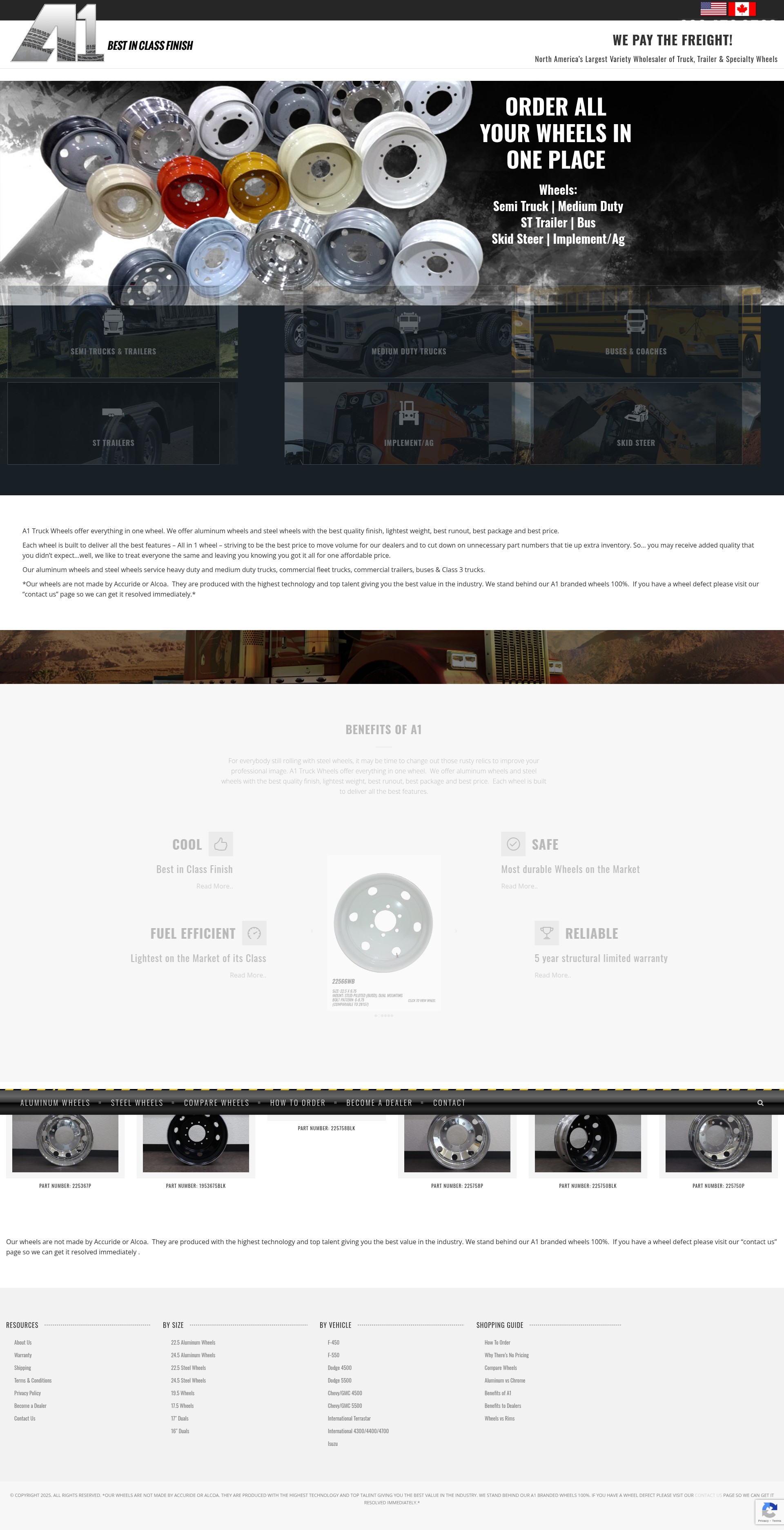 Screenshot of a1truckwheels.com