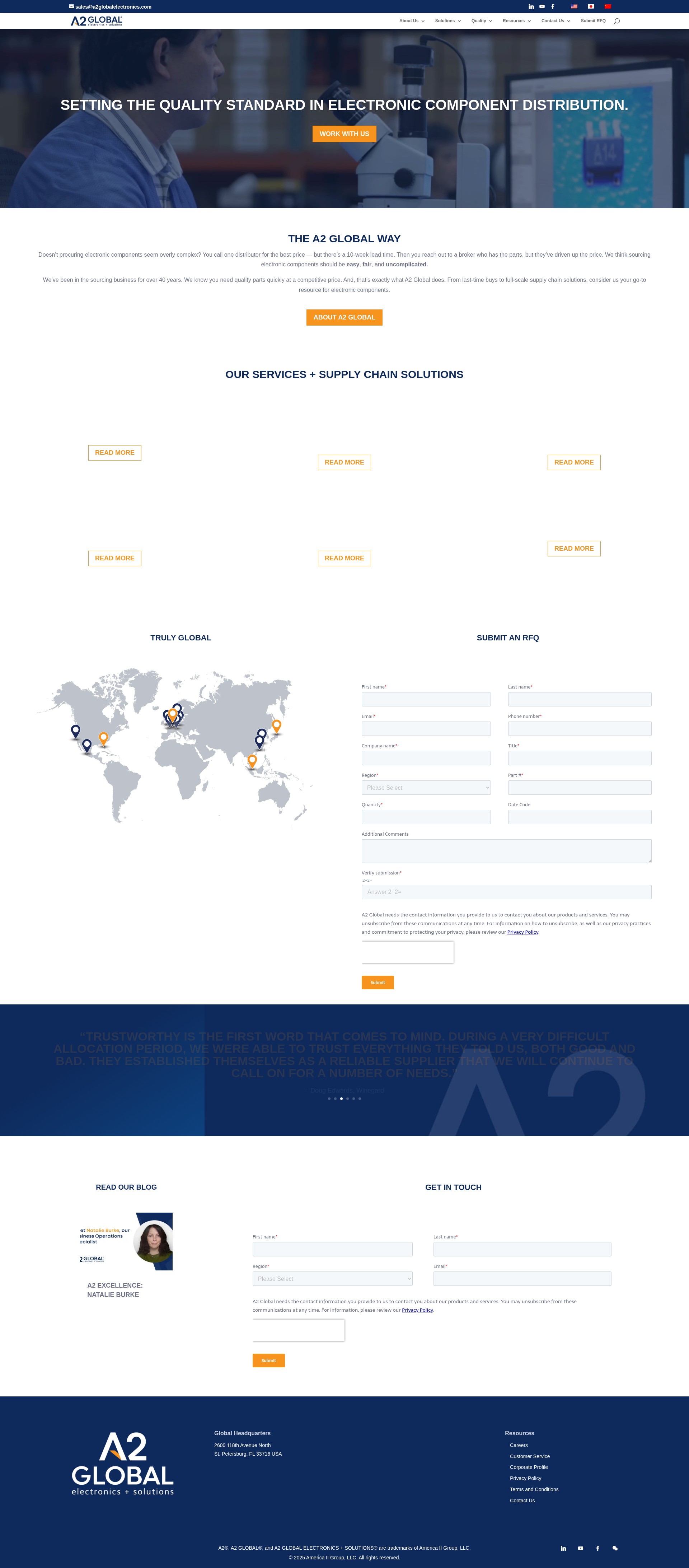 Screenshot of a2globalelectronics.com