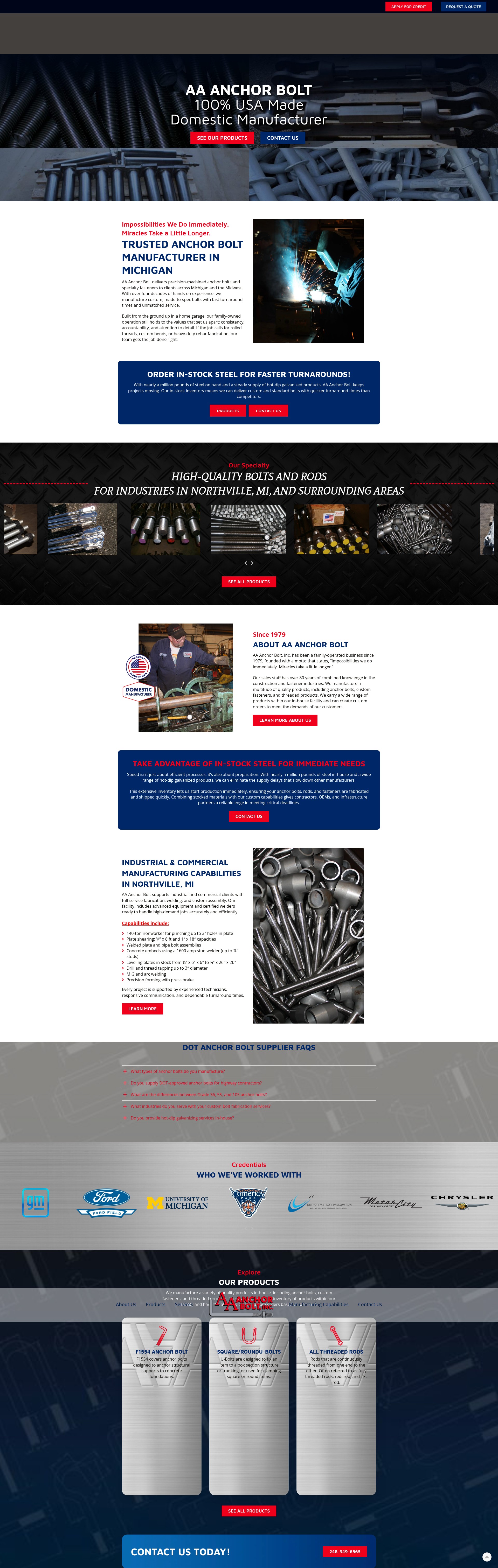 Screenshot of aaanchorbolt.com