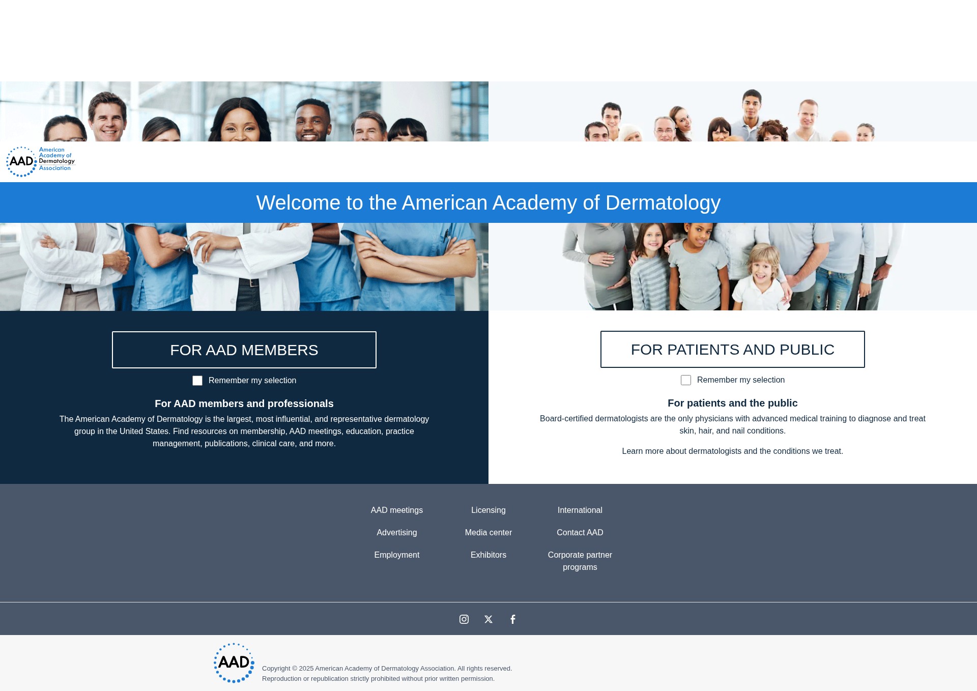 Screenshot of aad.org