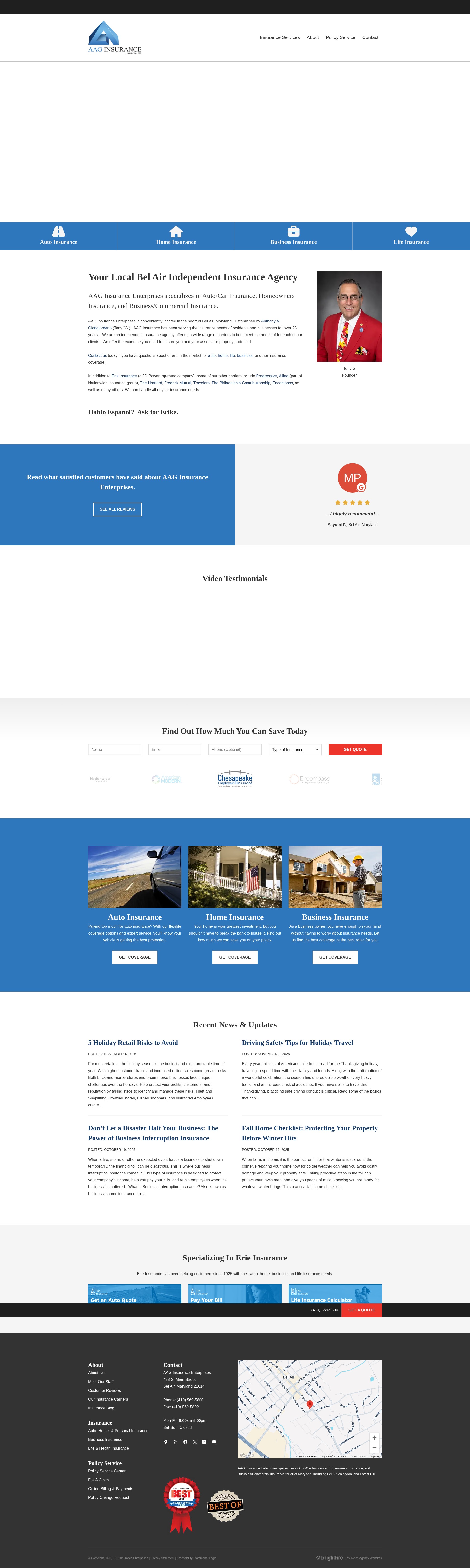Screenshot of aaginsurance.com