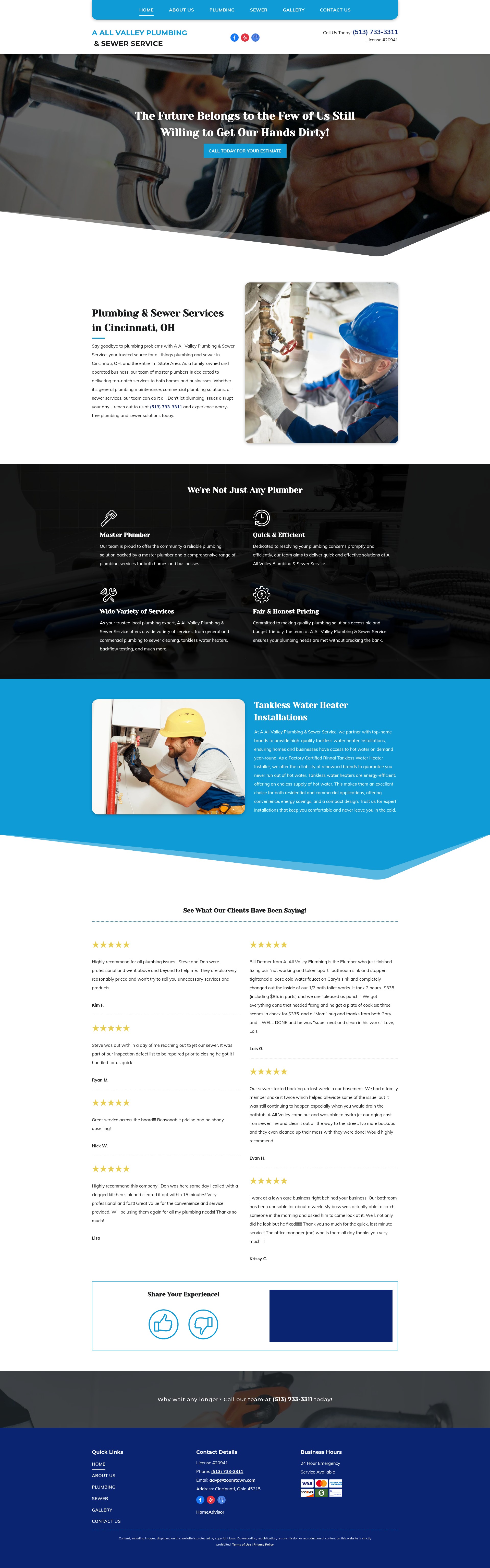 Screenshot of aallvalleyplumbing.net