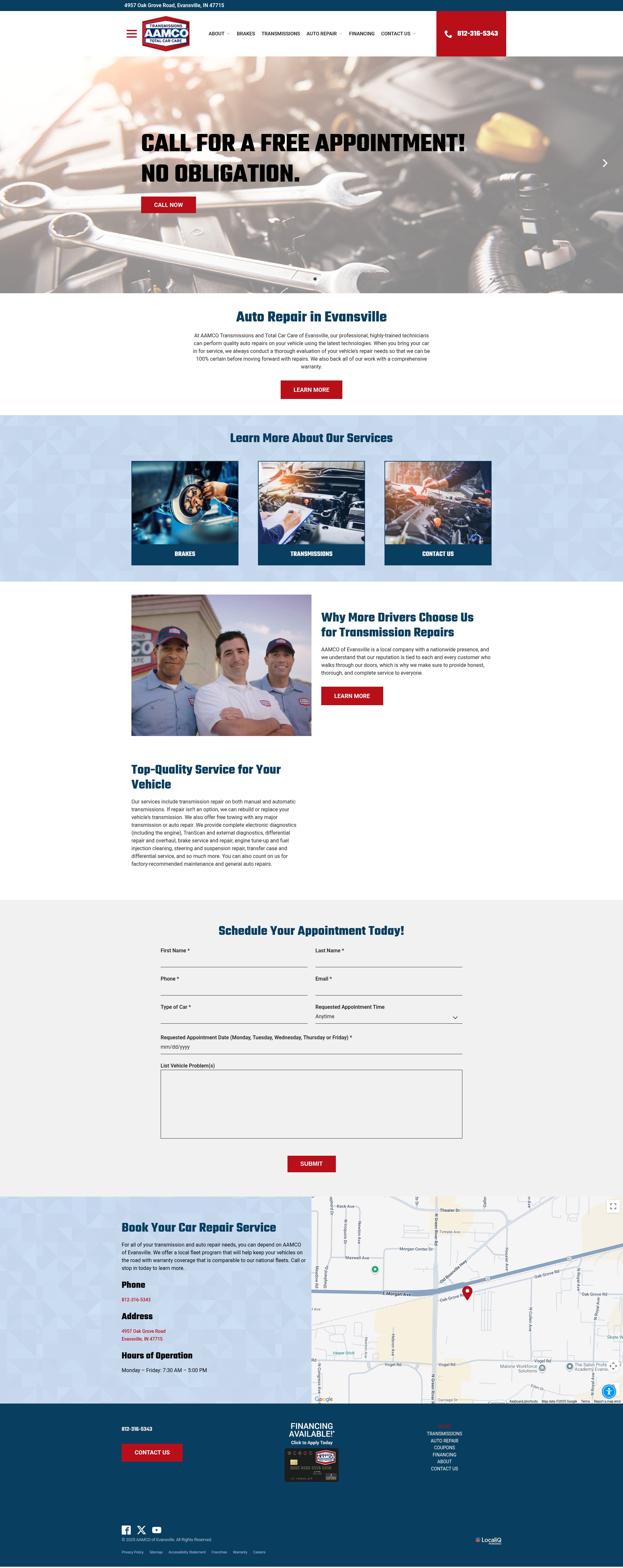 Screenshot of aamcoevansvillein.com