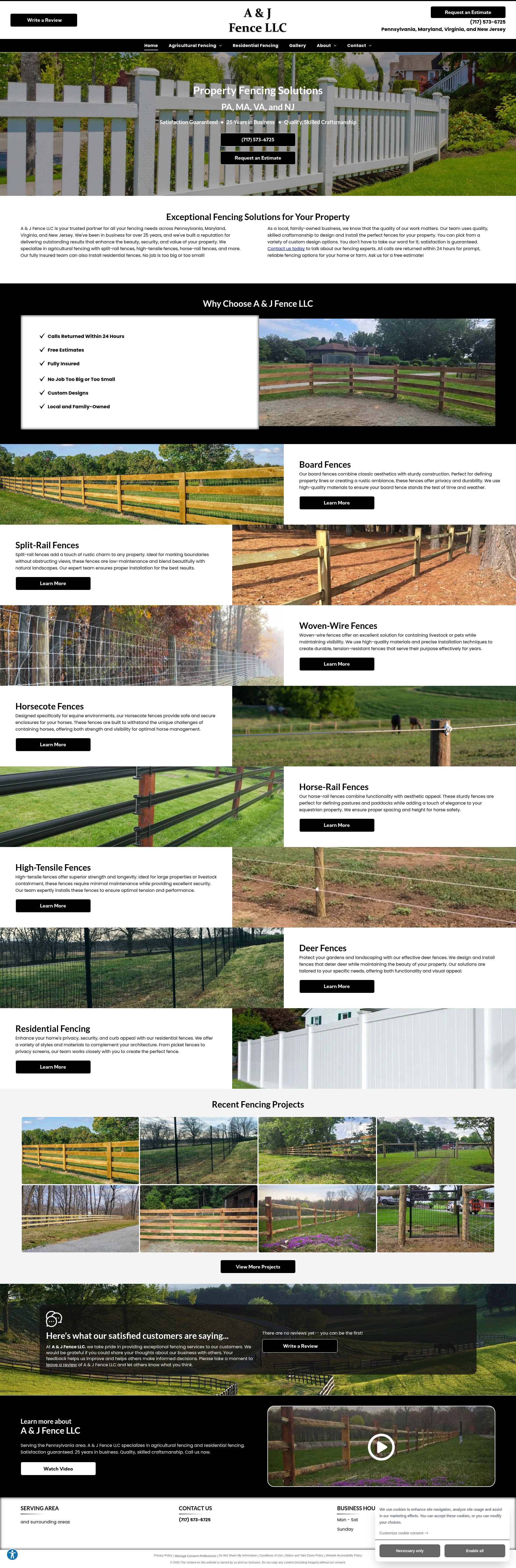 Screenshot of aandjfencellc.com