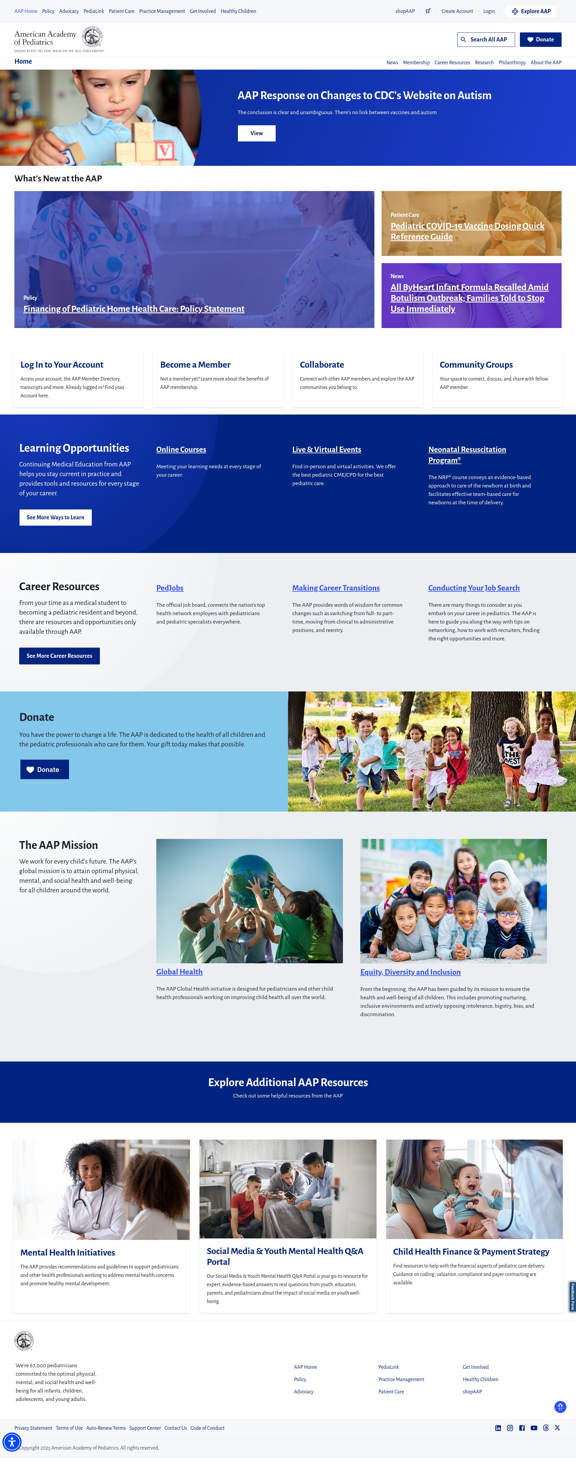 Screenshot of aap.org