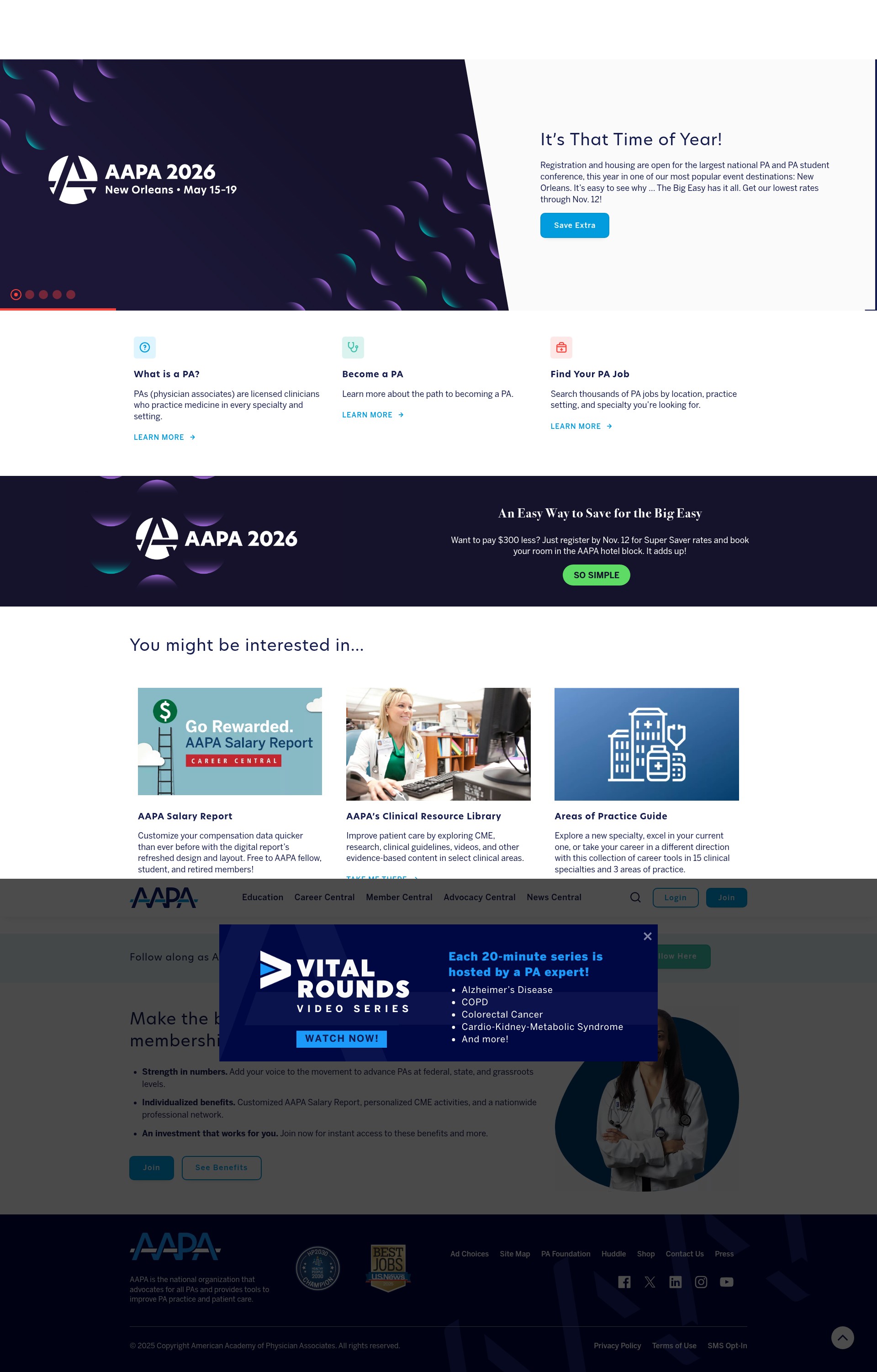 Screenshot of aapa.org