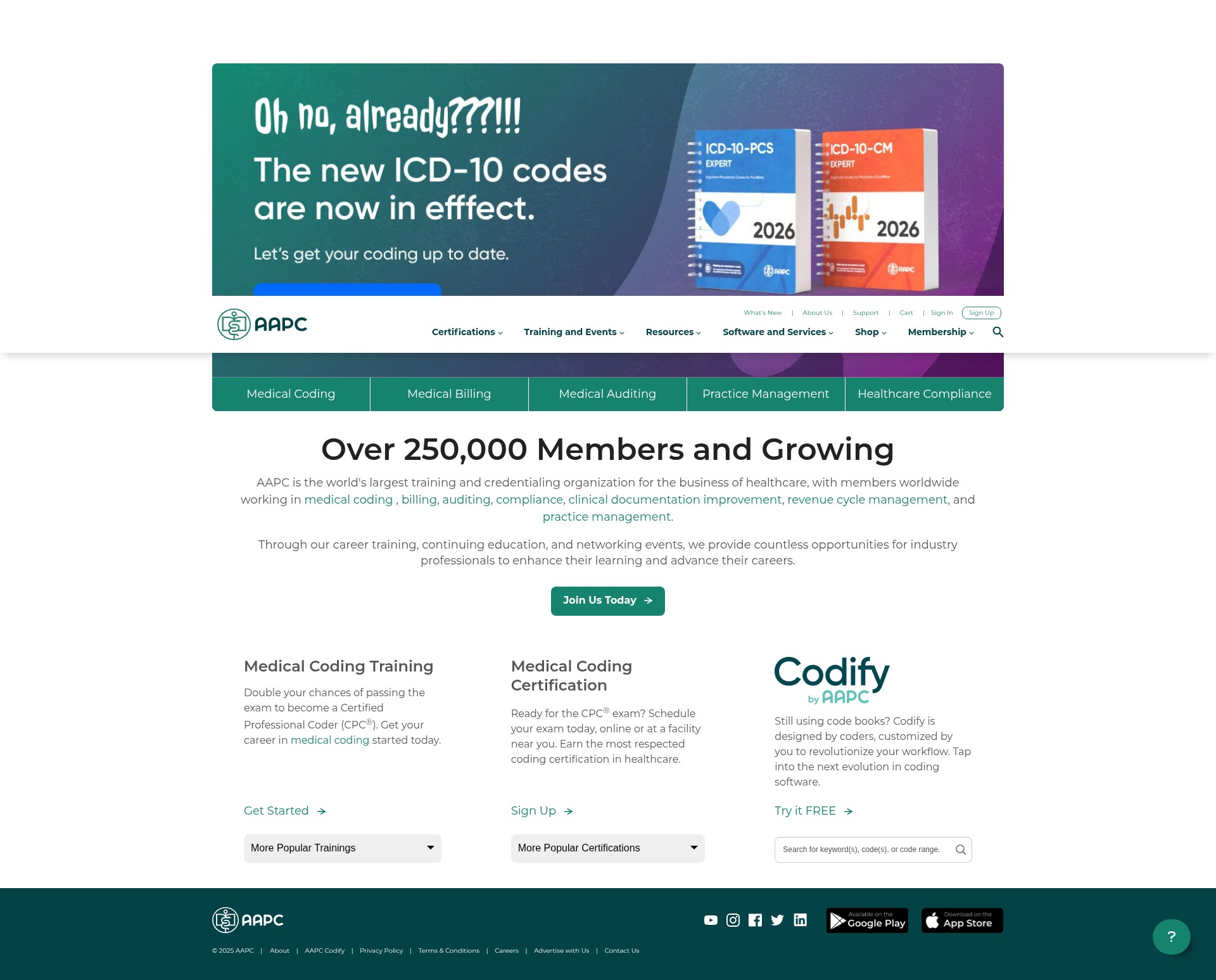 Screenshot of aapc.com