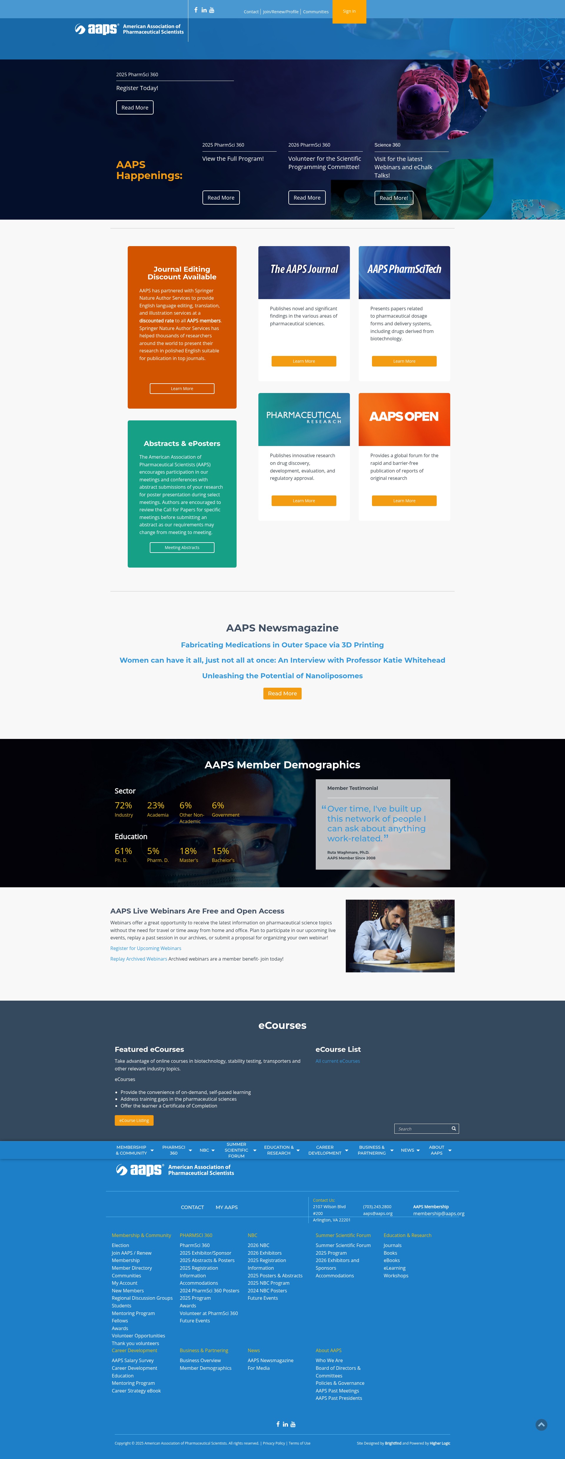Screenshot of aaps.org
