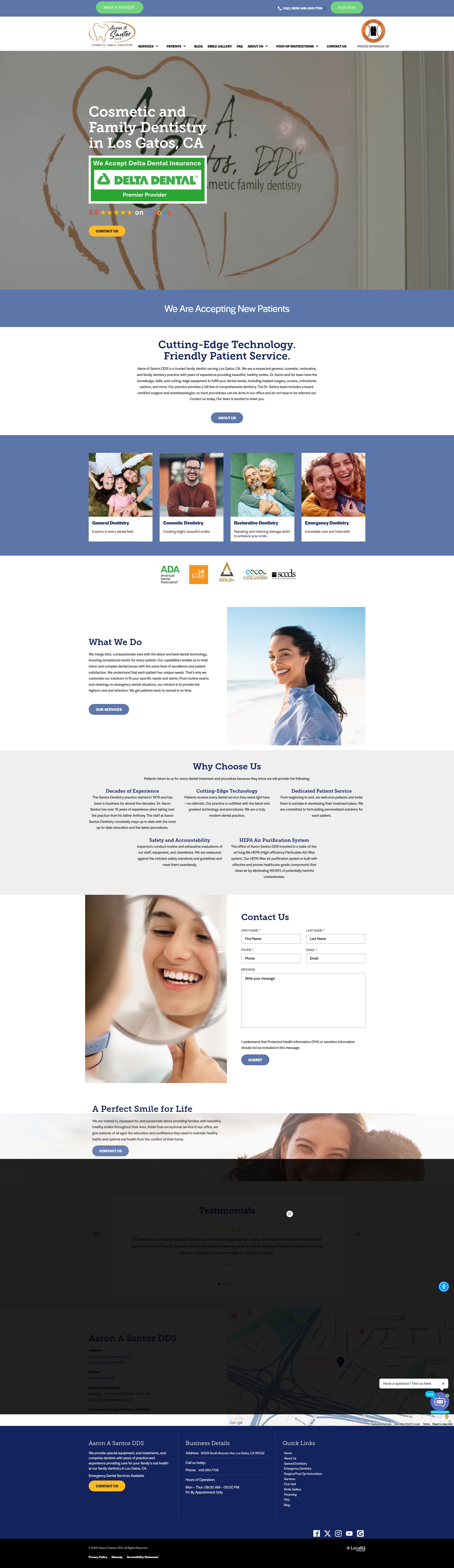 Screenshot of aaronsantosdentistry.com