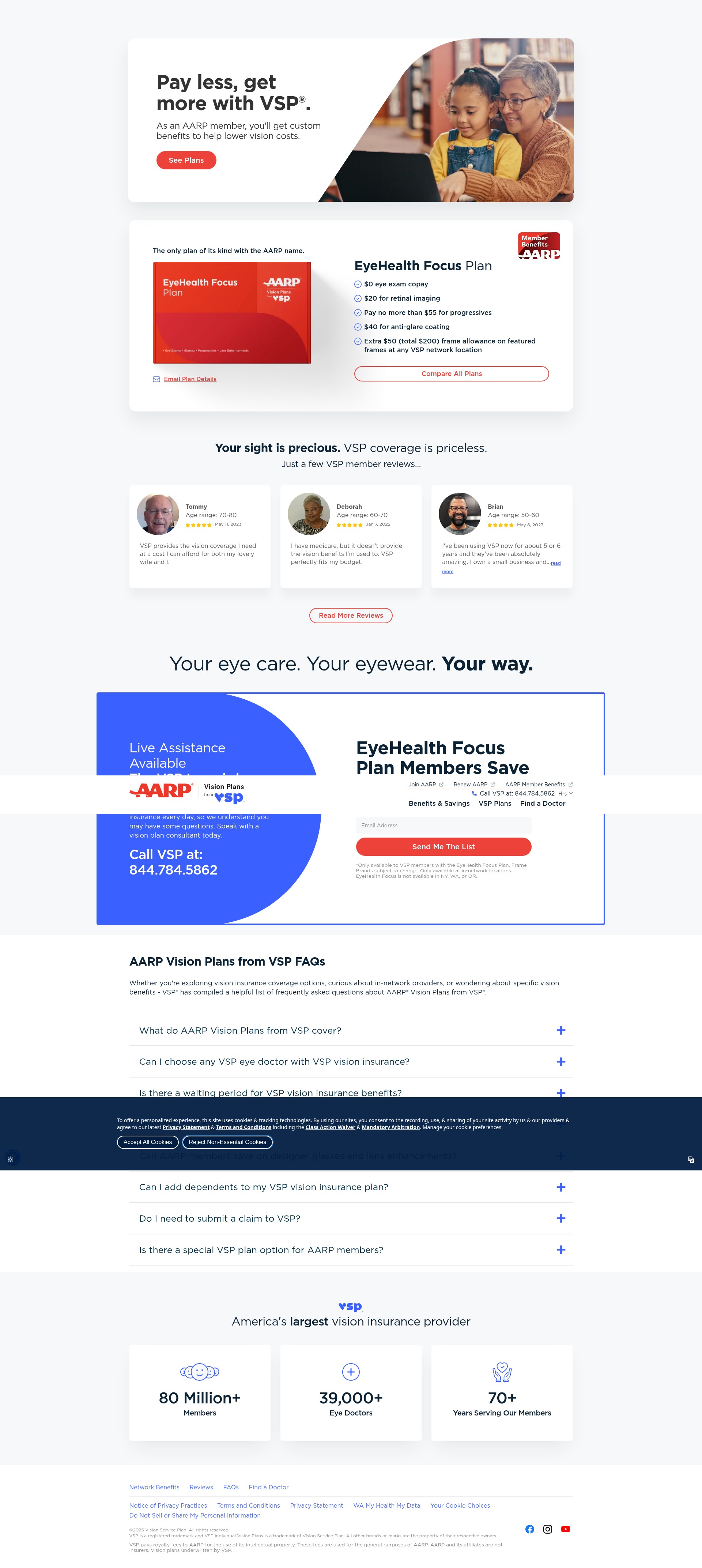 Screenshot of aarp.vspdirect.com