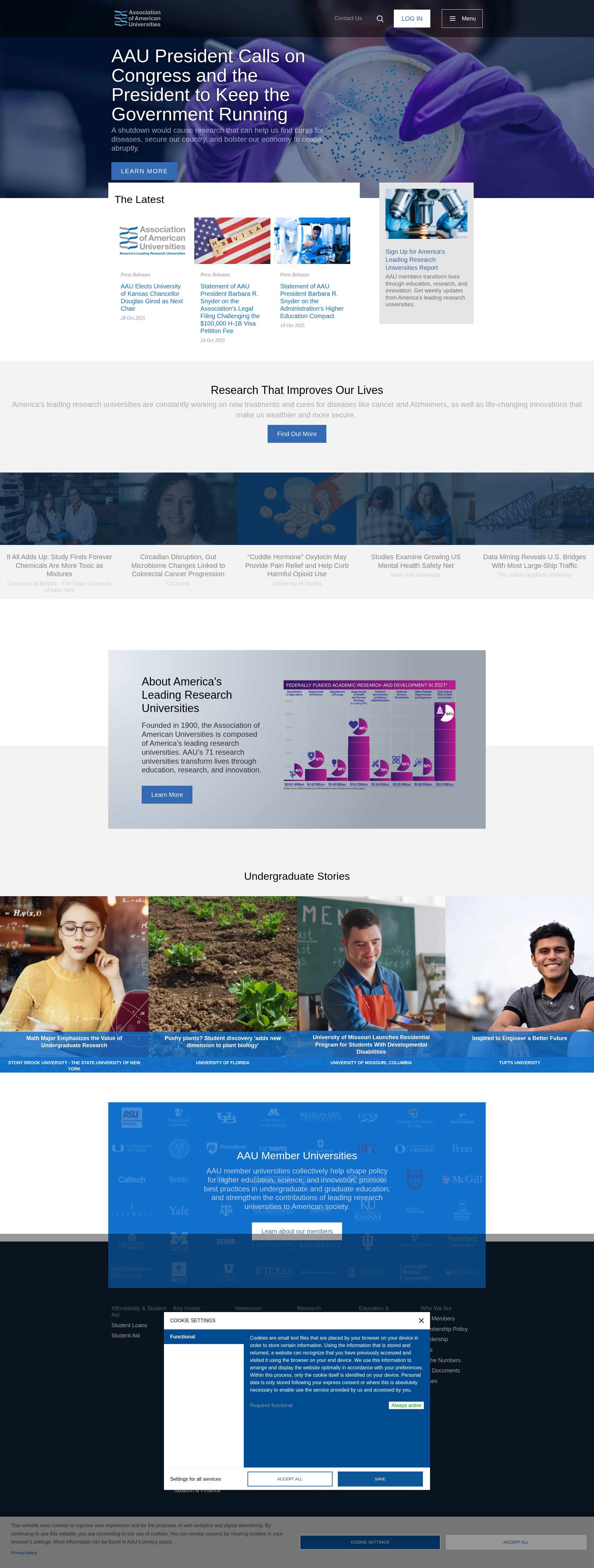 Screenshot of aau.edu