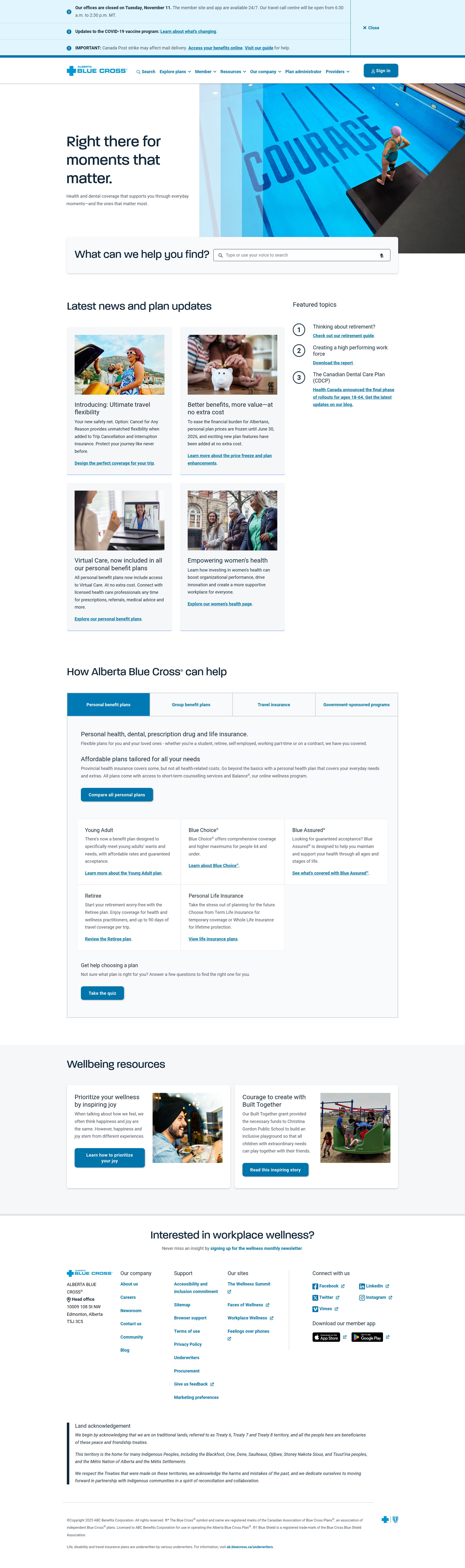 Screenshot of ab.bluecross.ca