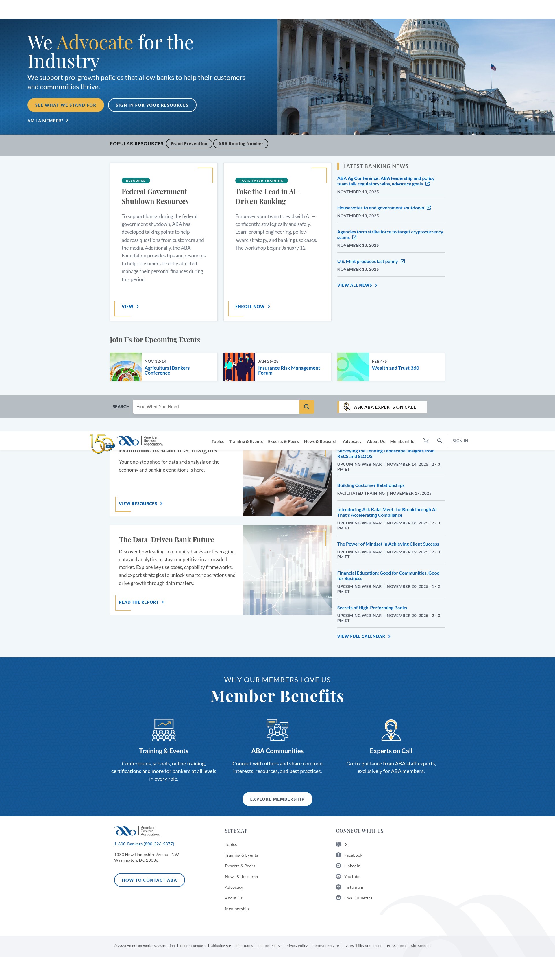 Screenshot of aba.com