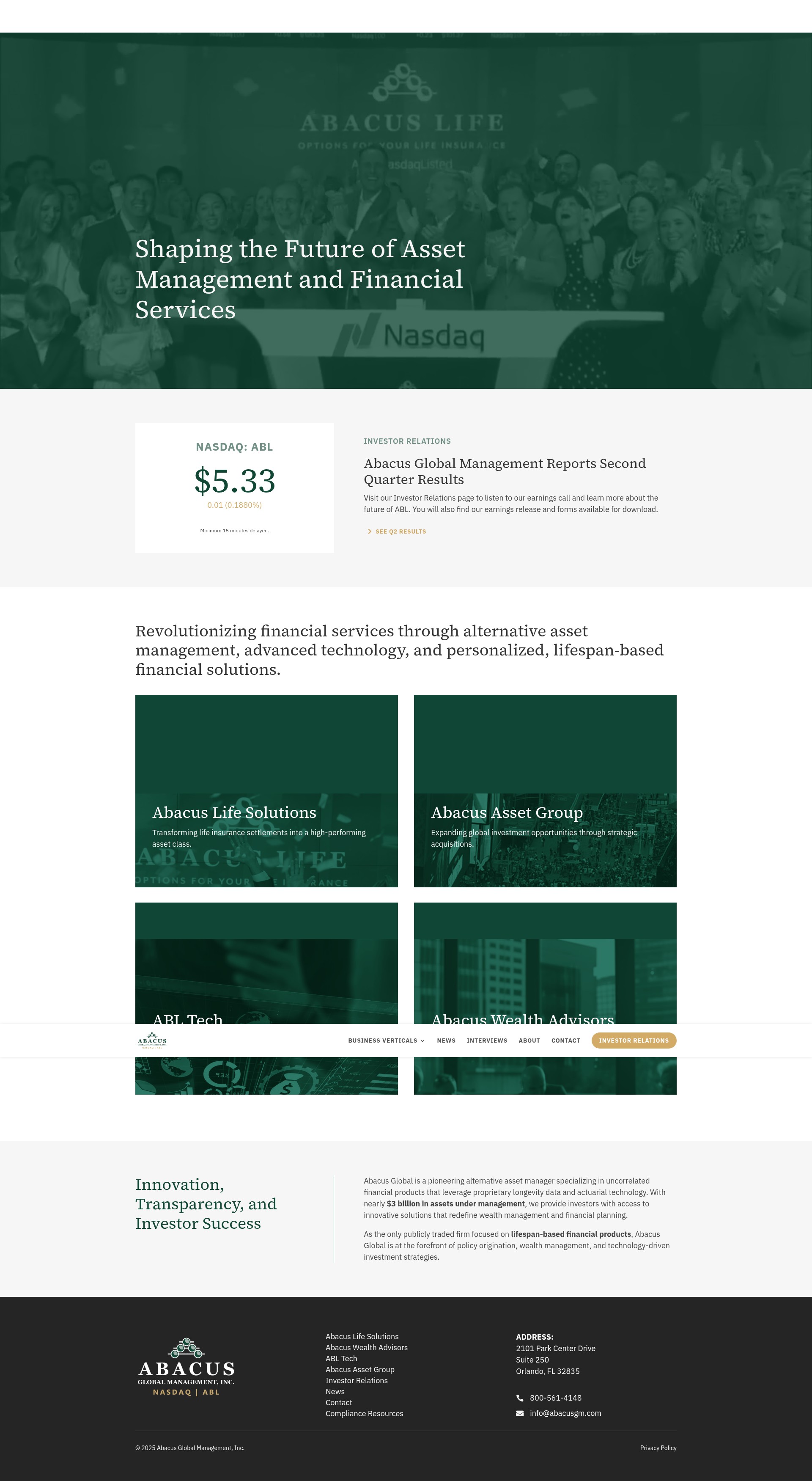 Screenshot of abacusgm.com