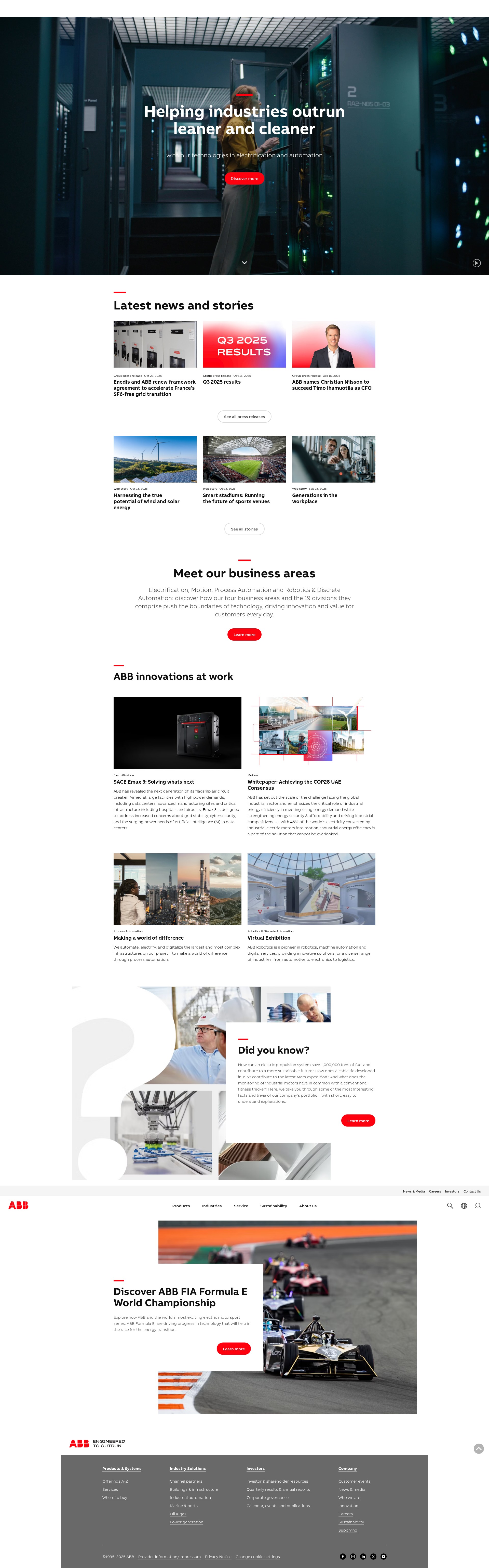Screenshot of abb.com