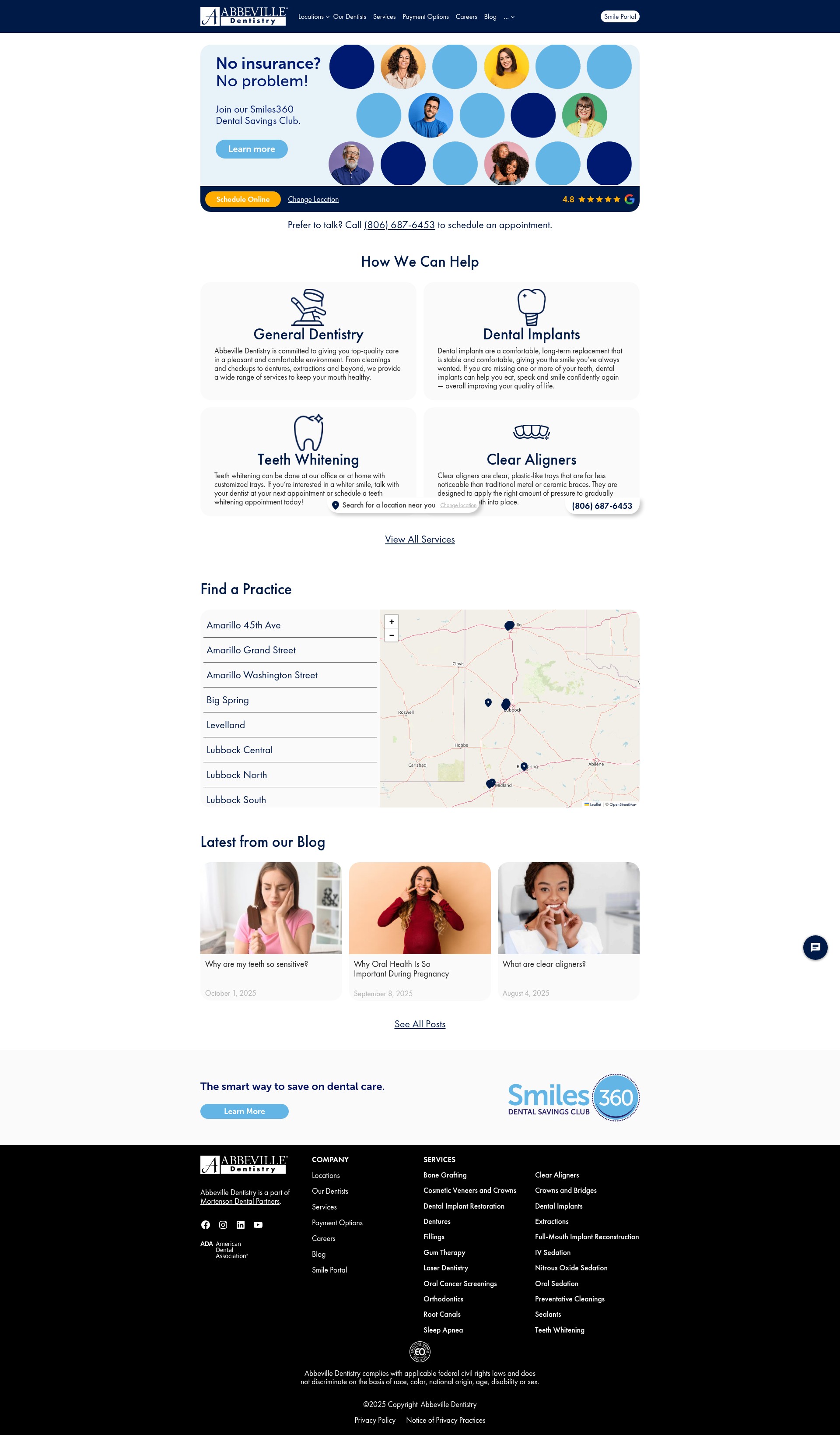 Screenshot of abbevilledentistry.com