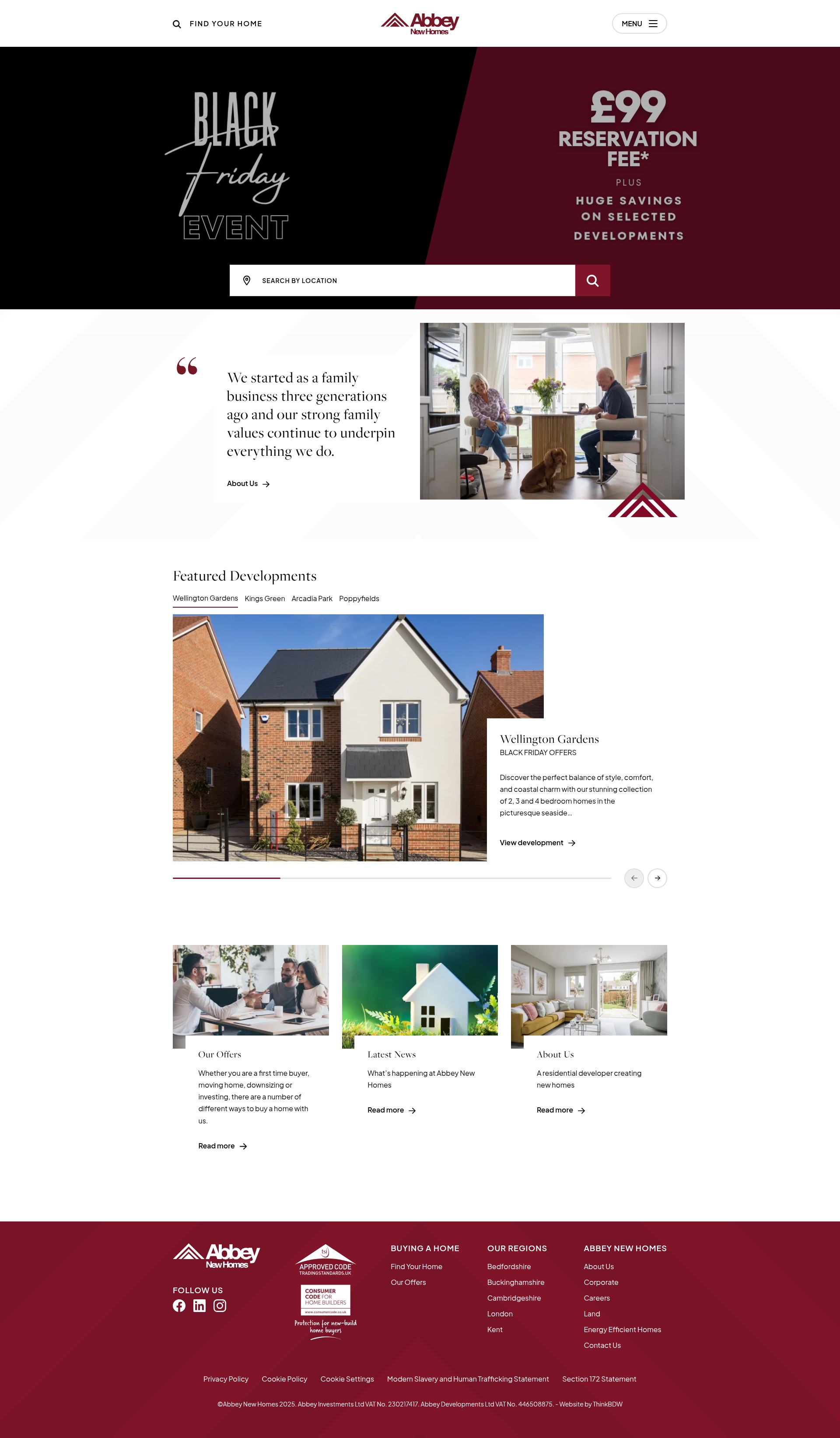 Screenshot of abbeynewhomes.co.uk