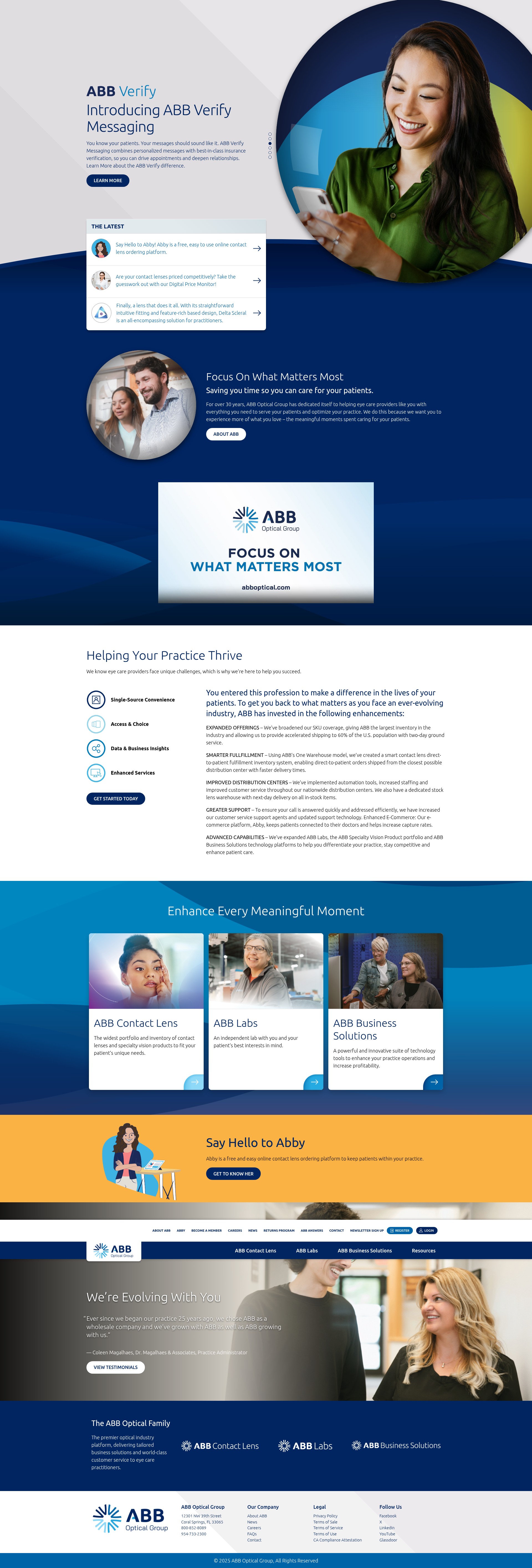 Screenshot of abboptical.com
