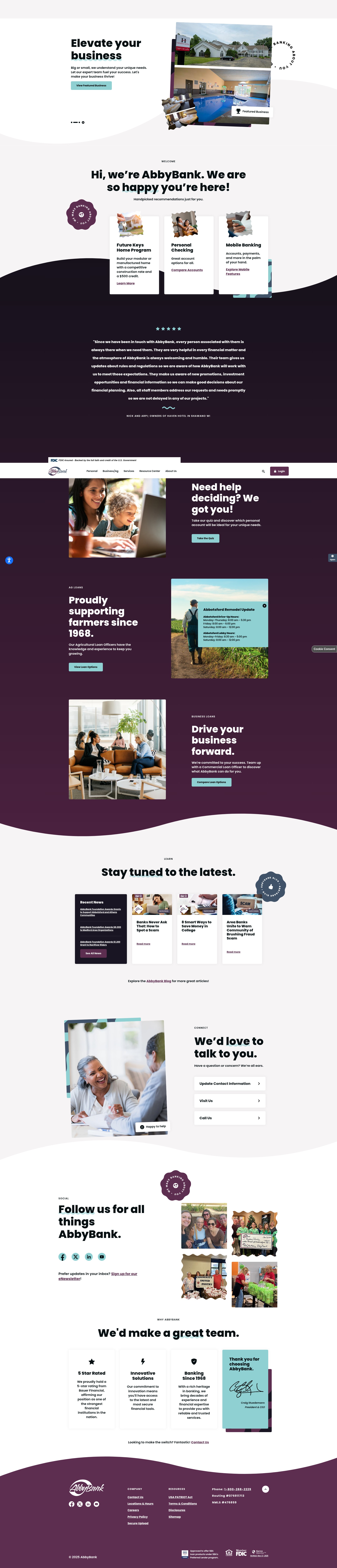 Screenshot of abbybank.com