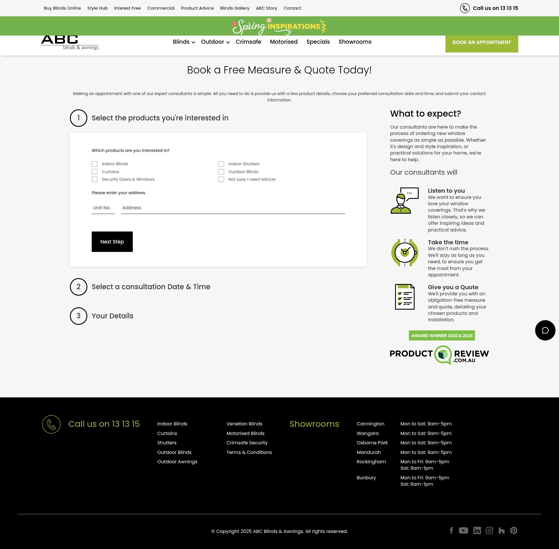 Screenshot of abcblinds.com.au