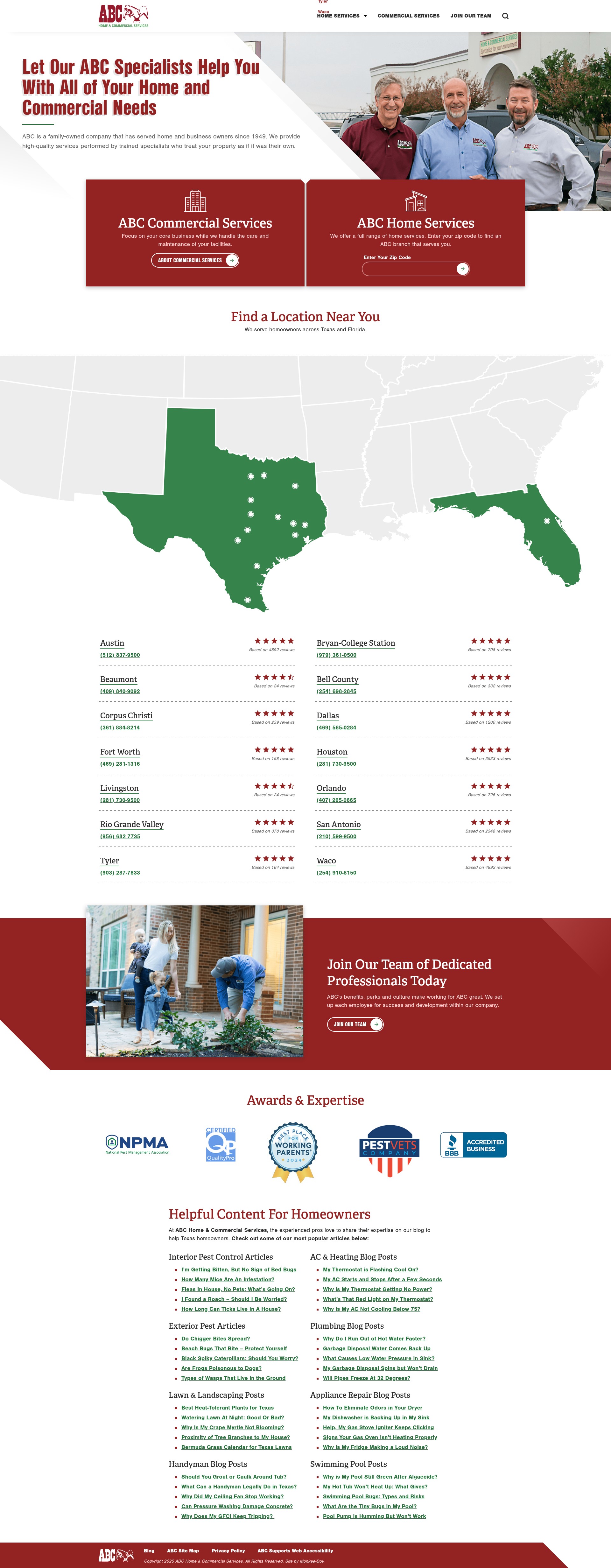 Screenshot of abchomeandcommercial.com