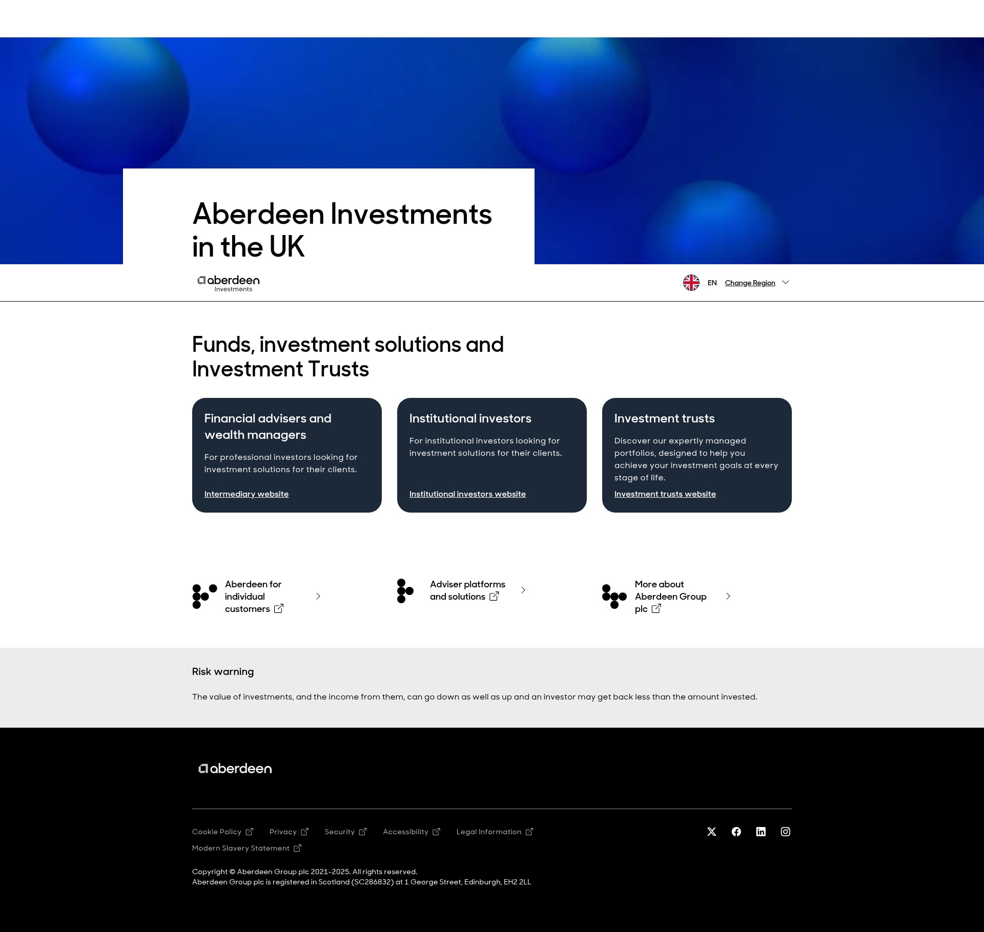 Screenshot of aberdeeninvestments.com