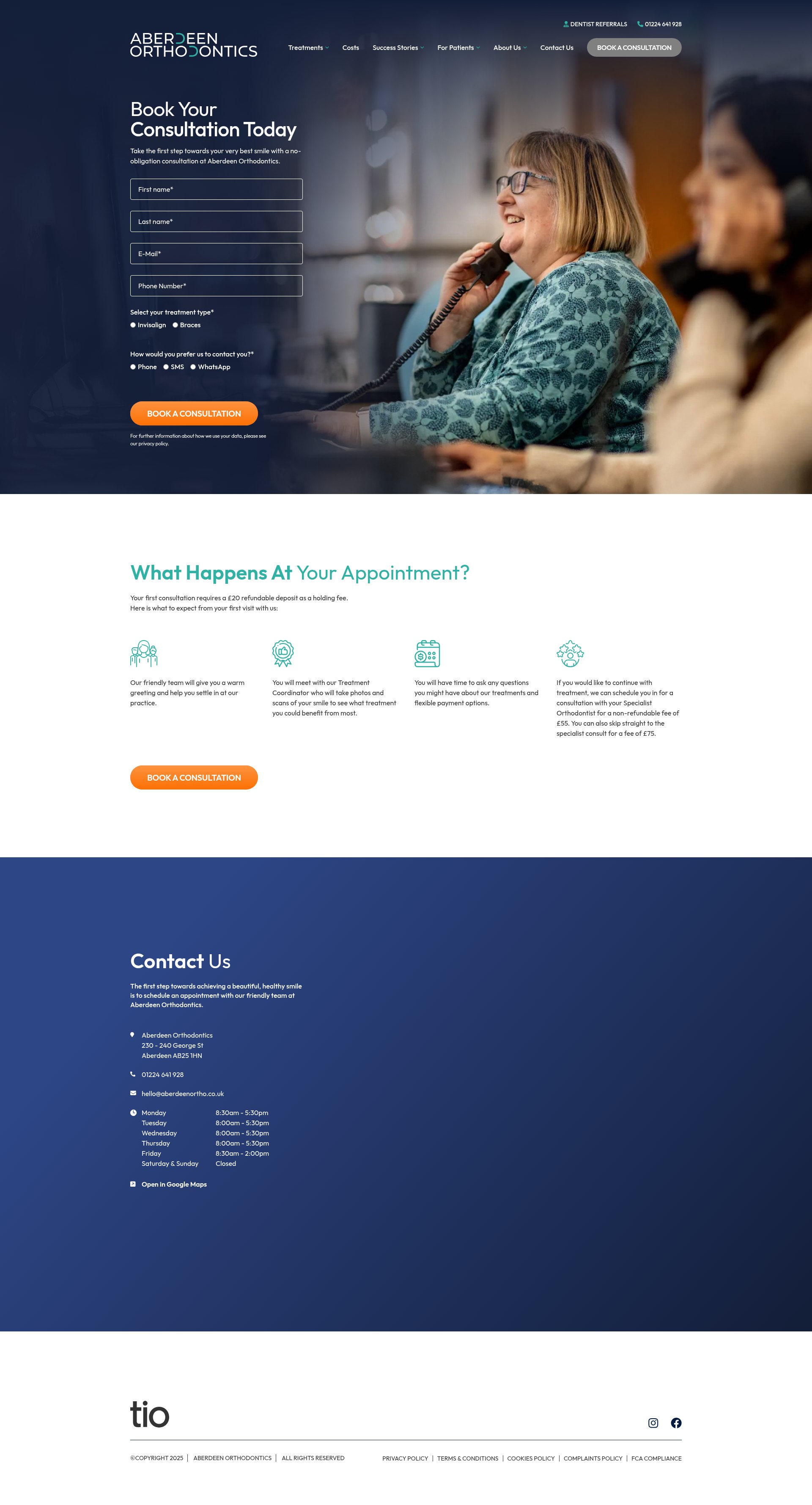 Screenshot of aberdeenortho.co.uk