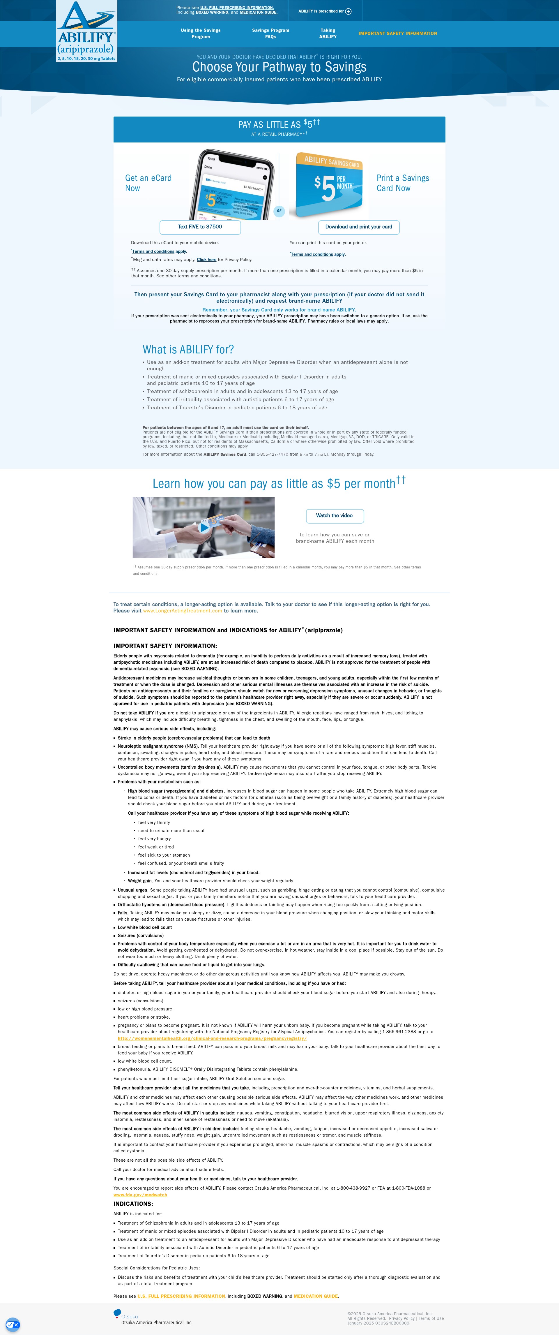 Screenshot of abilify.com