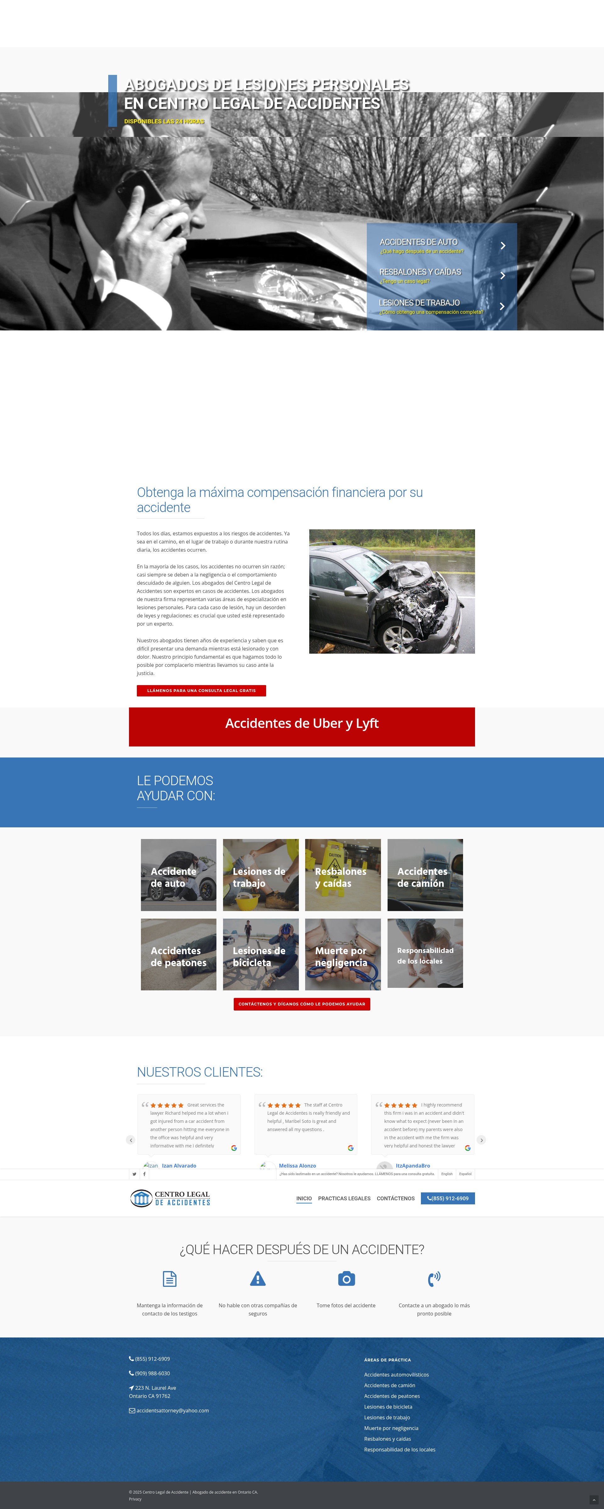 Screenshot of abogadodeaccidentesontario.com