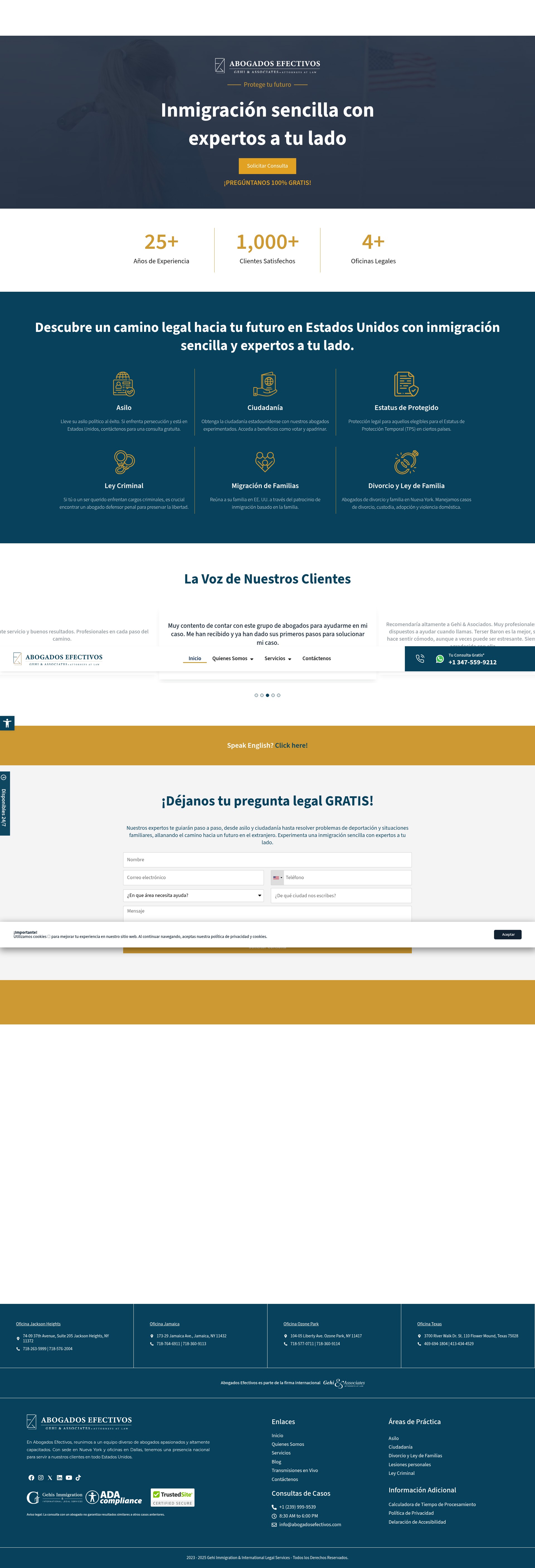 Screenshot of abogadosefectivos.com