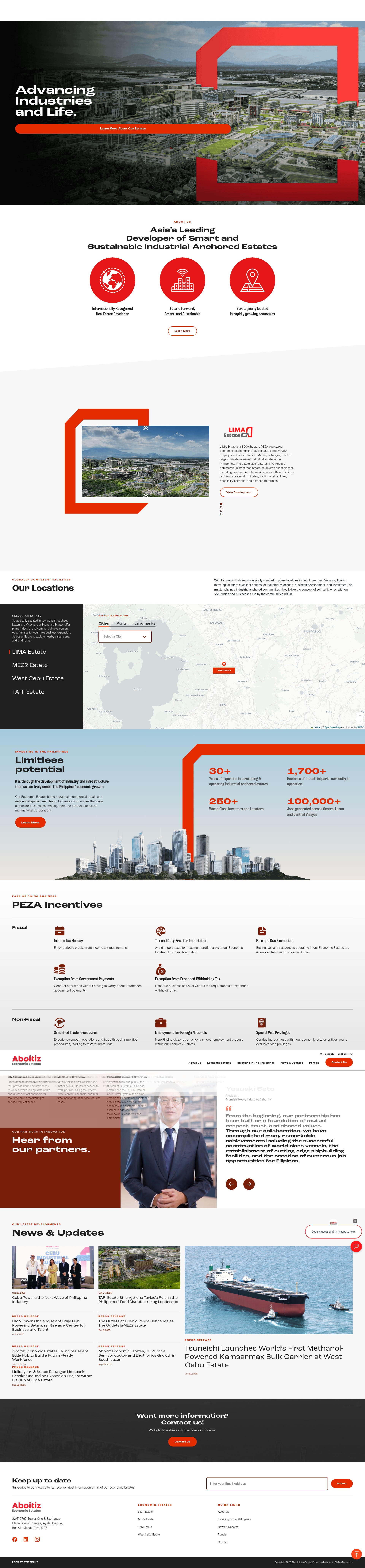 Screenshot of aboitizeconomicestates.com