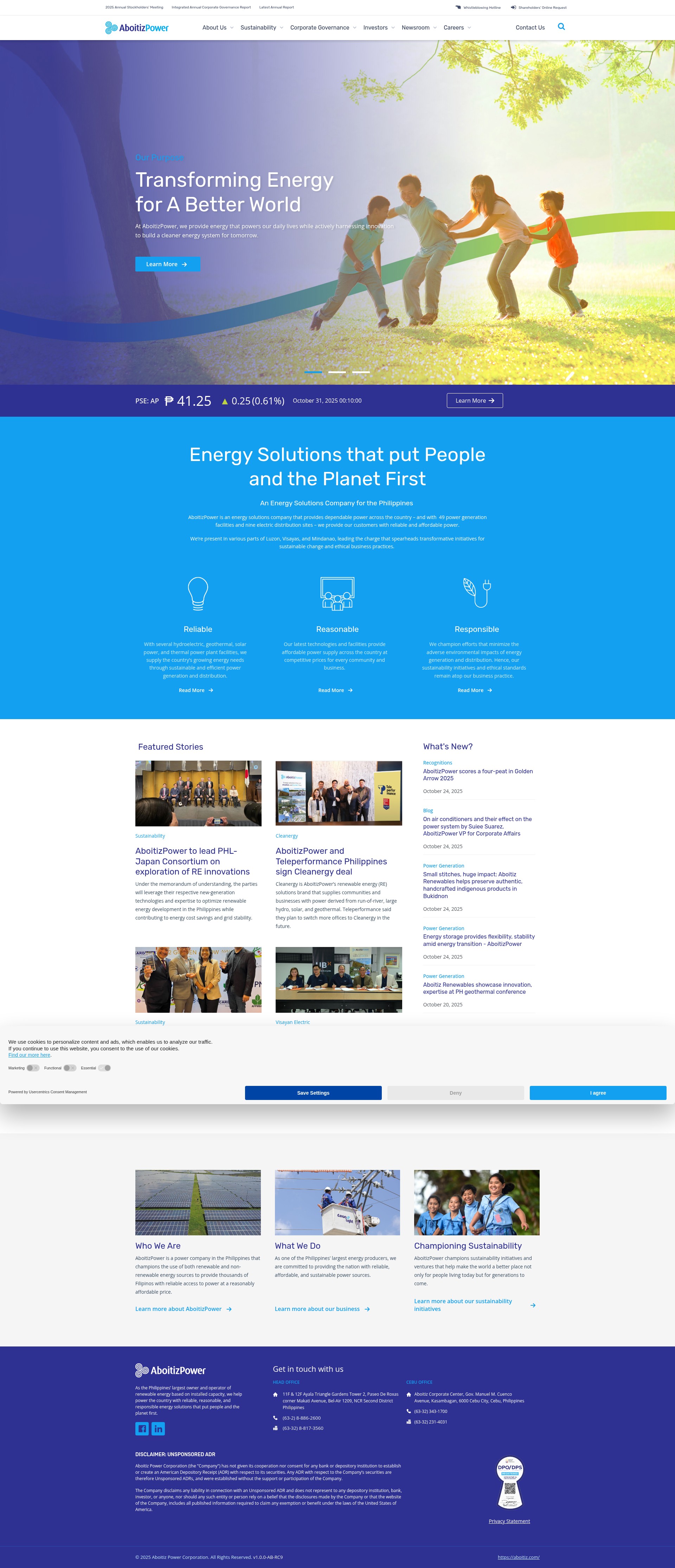 Screenshot of aboitizpower.com
