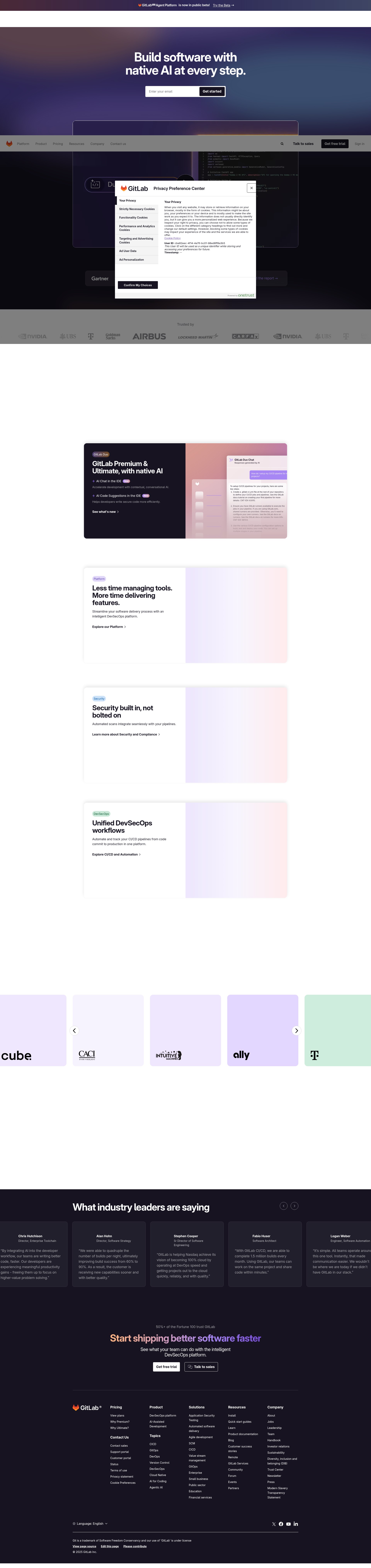 Screenshot of about.gitlab.com