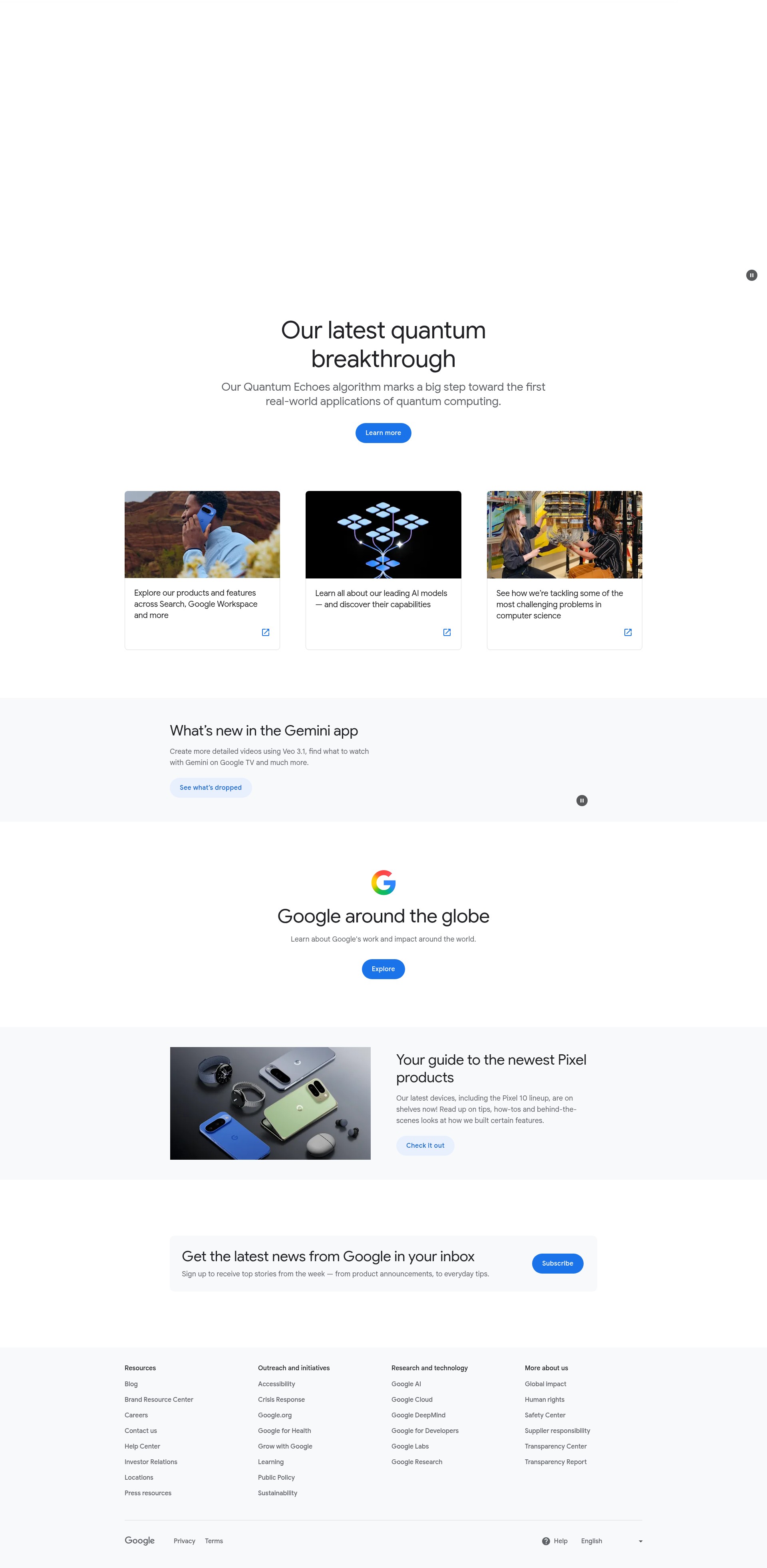 Screenshot of about.google