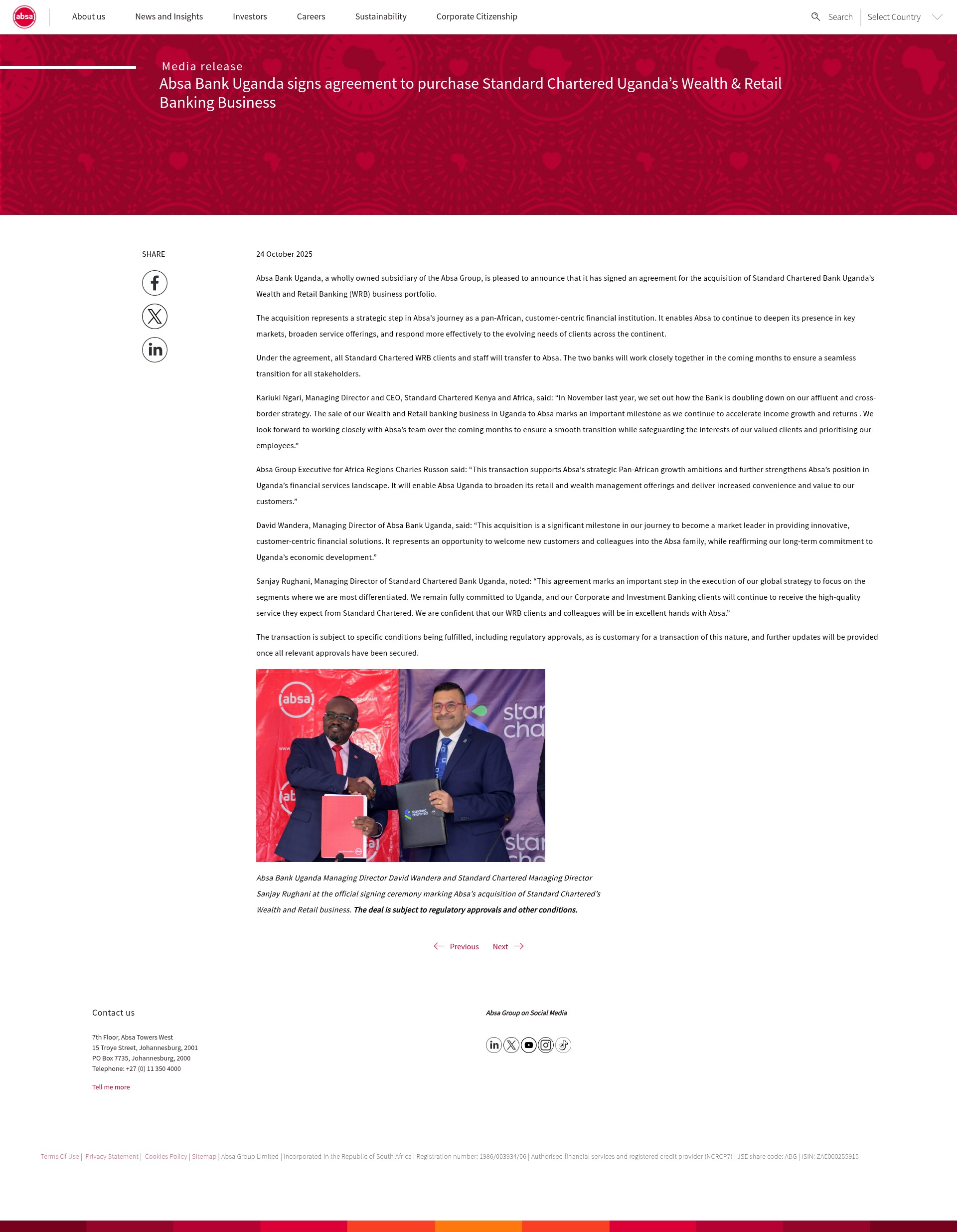 Screenshot of absa.africa