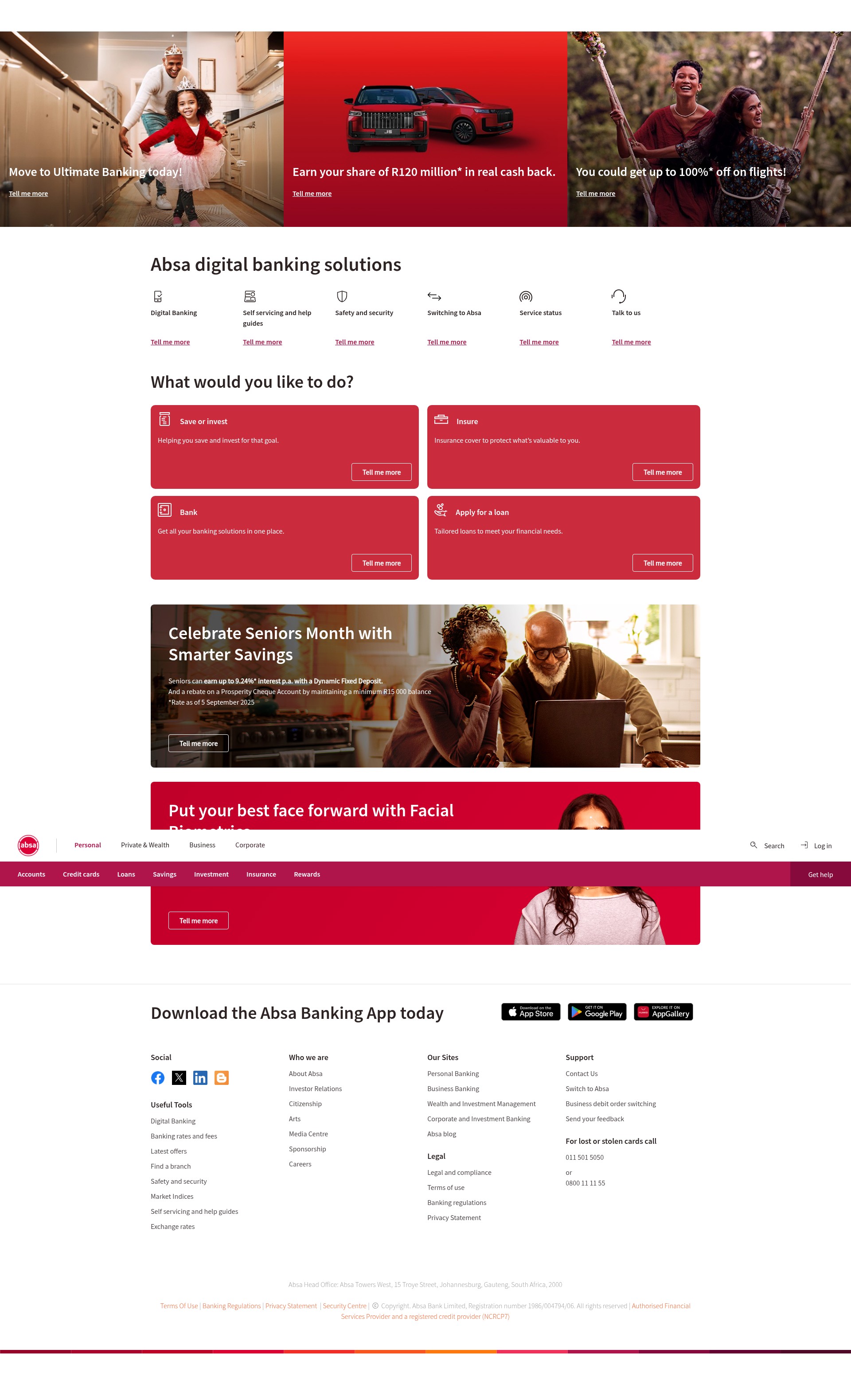 Screenshot of absa.co.za