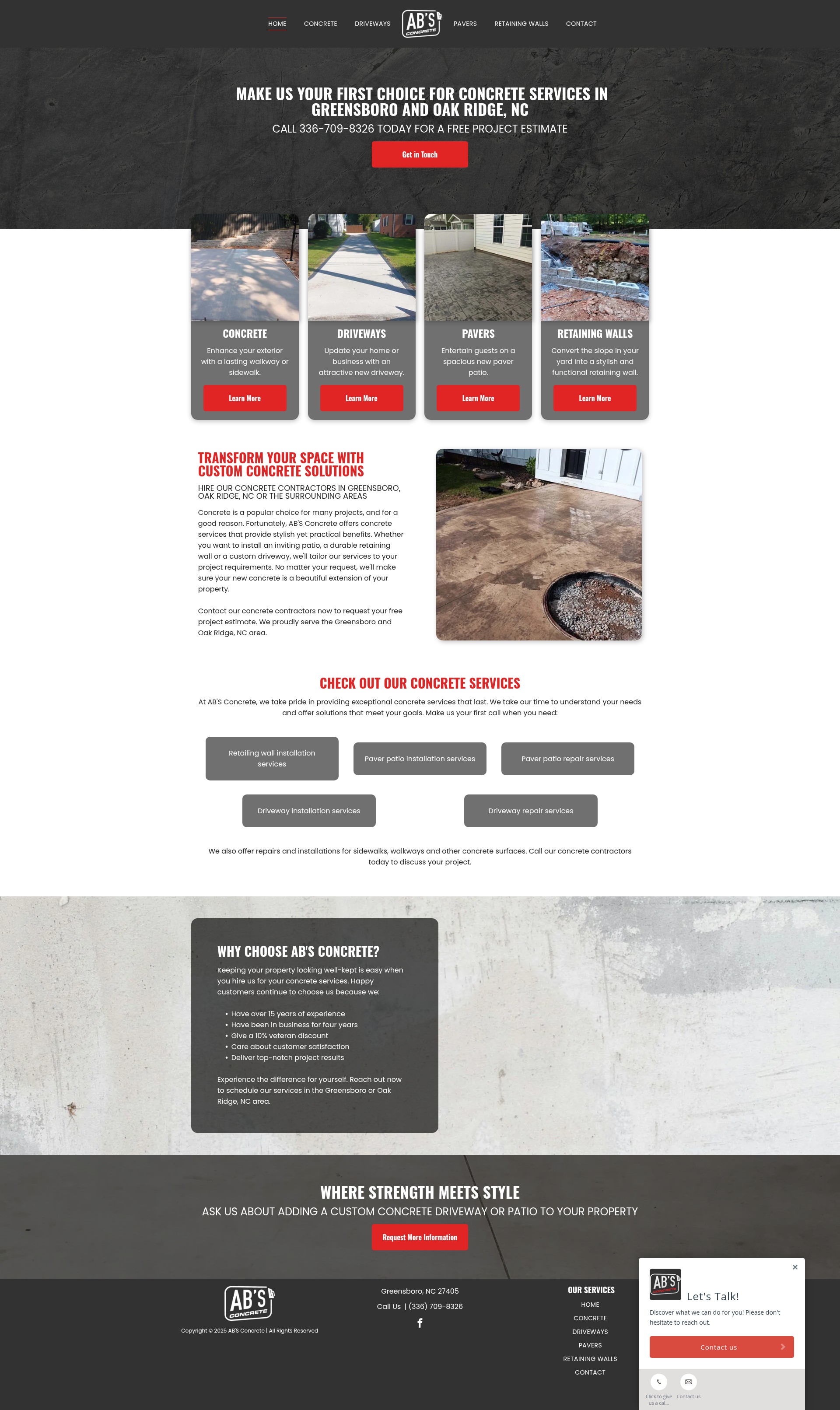 Screenshot of absconcretellc.com